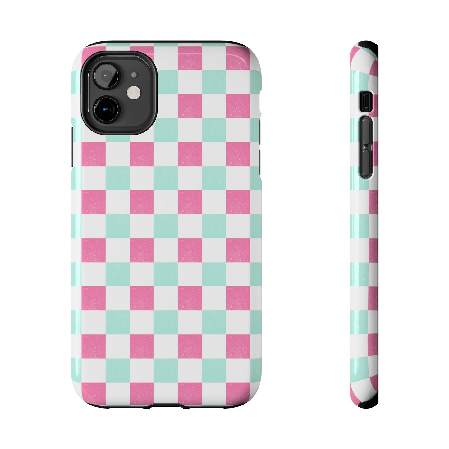 Pastel Christmas Checks Tough Phone Cases