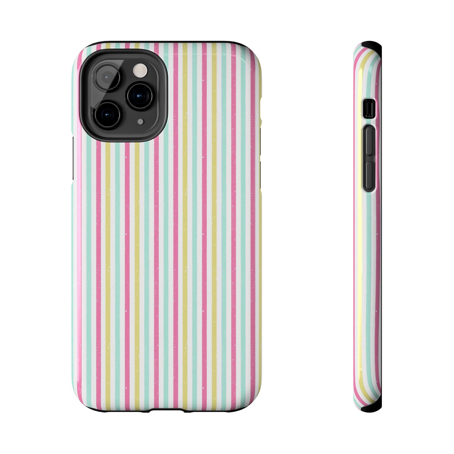 Pastel Stripes on White Tough Phone Cases