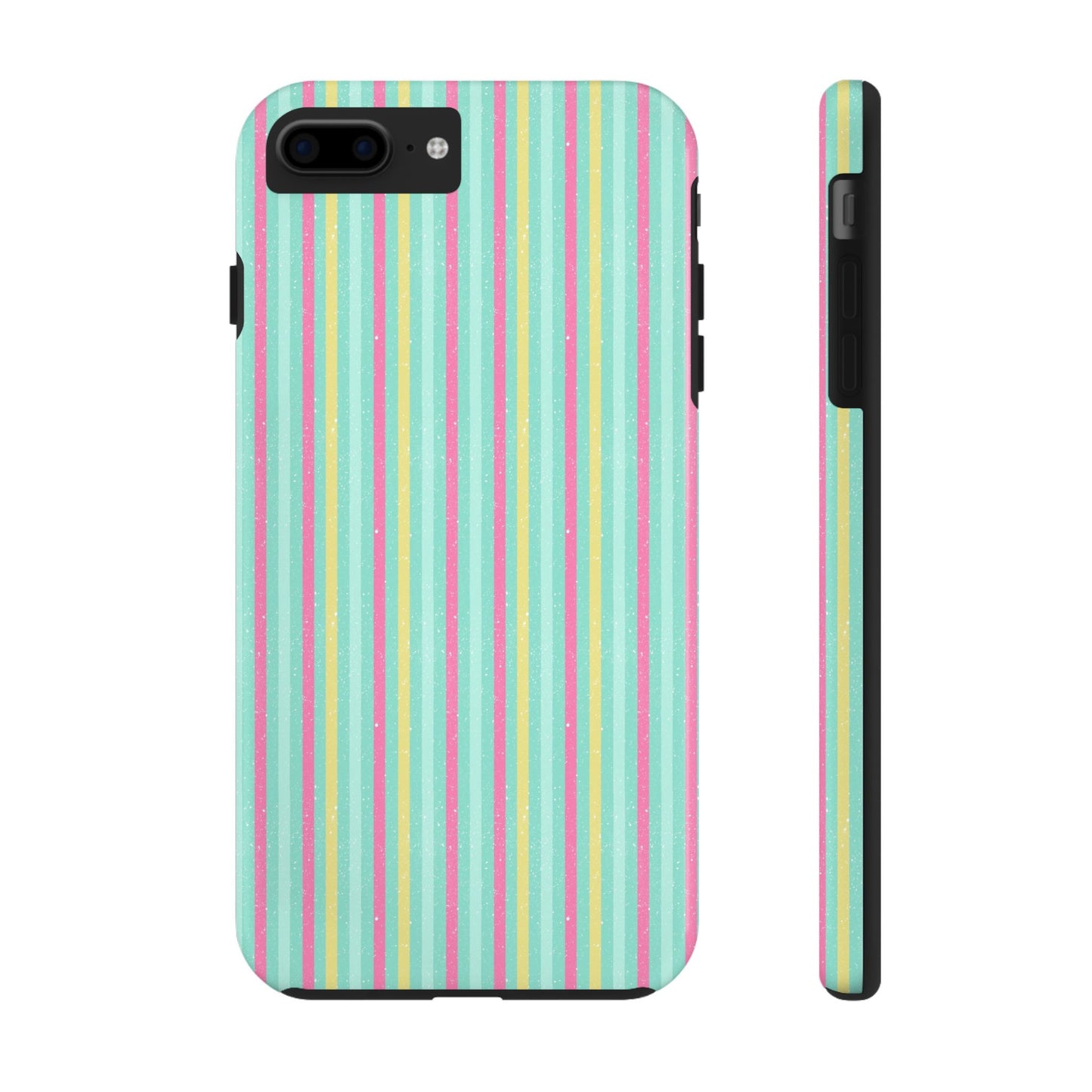 Pastel Stripes on Turquoise Tough Phone Cases