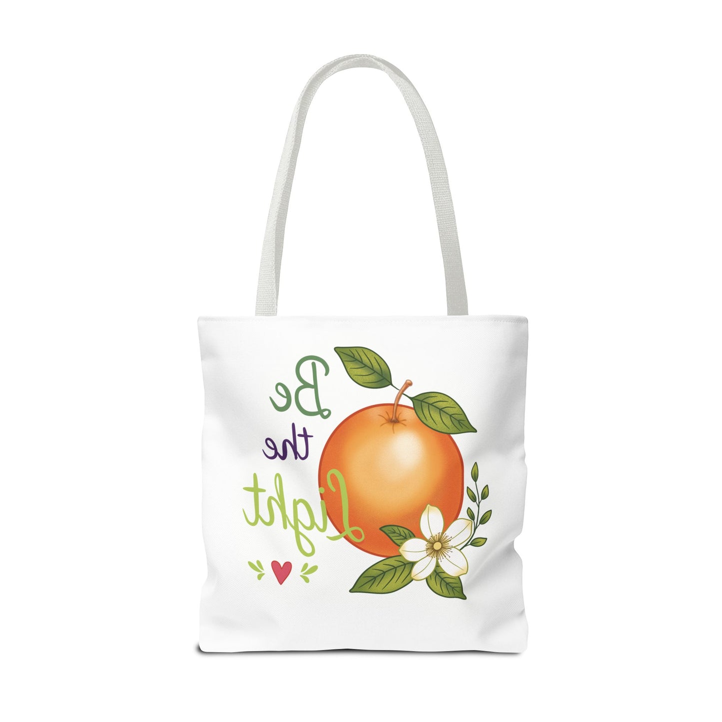 Be the Light Orange Floral Tote Bag