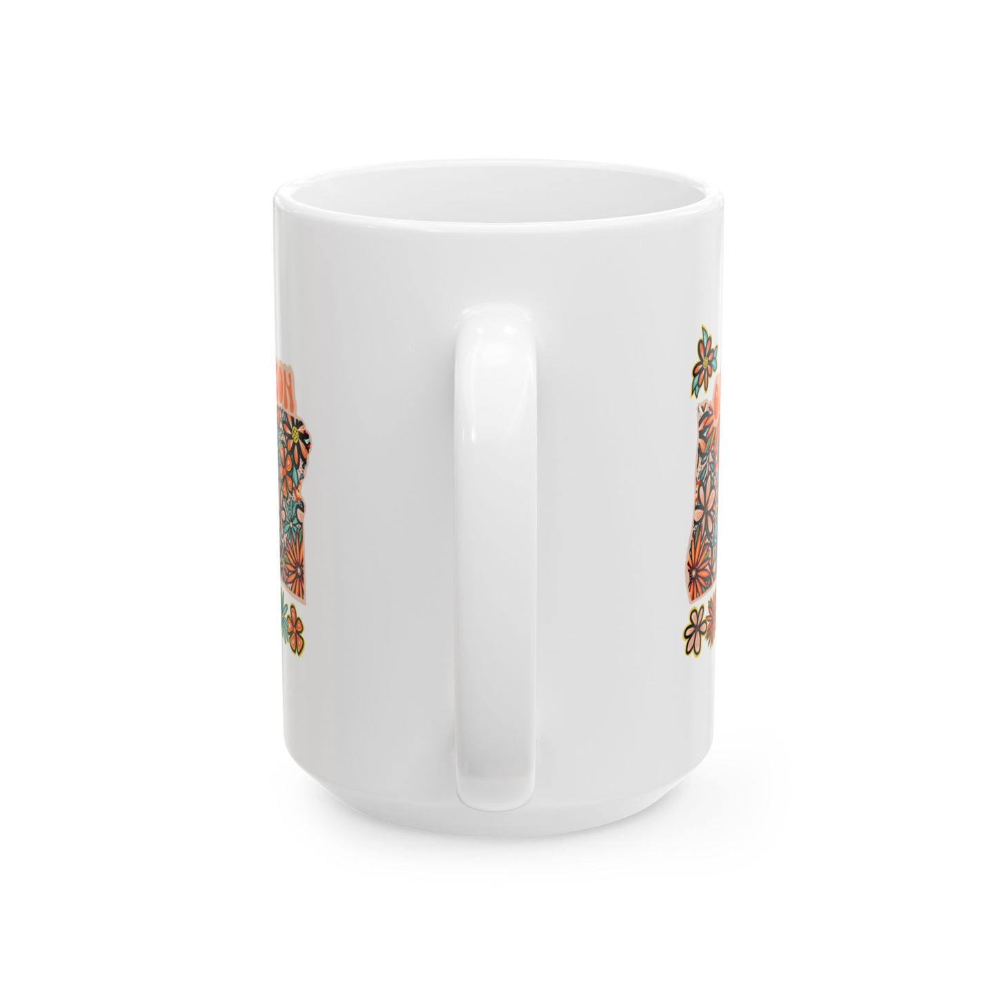 Retro 70s Flowers Oregon Ceramic Mug 11 oz and 15 oz