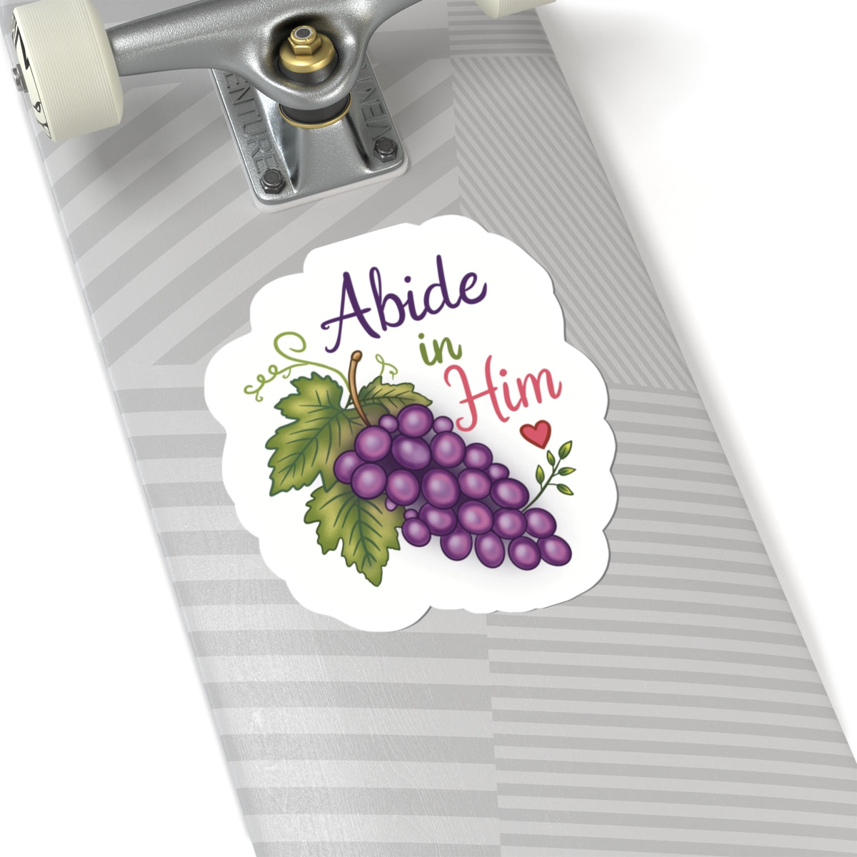 Abide in Him Grapes Sticker — Christian Faith Kiss-Cut Vinyl Sticker