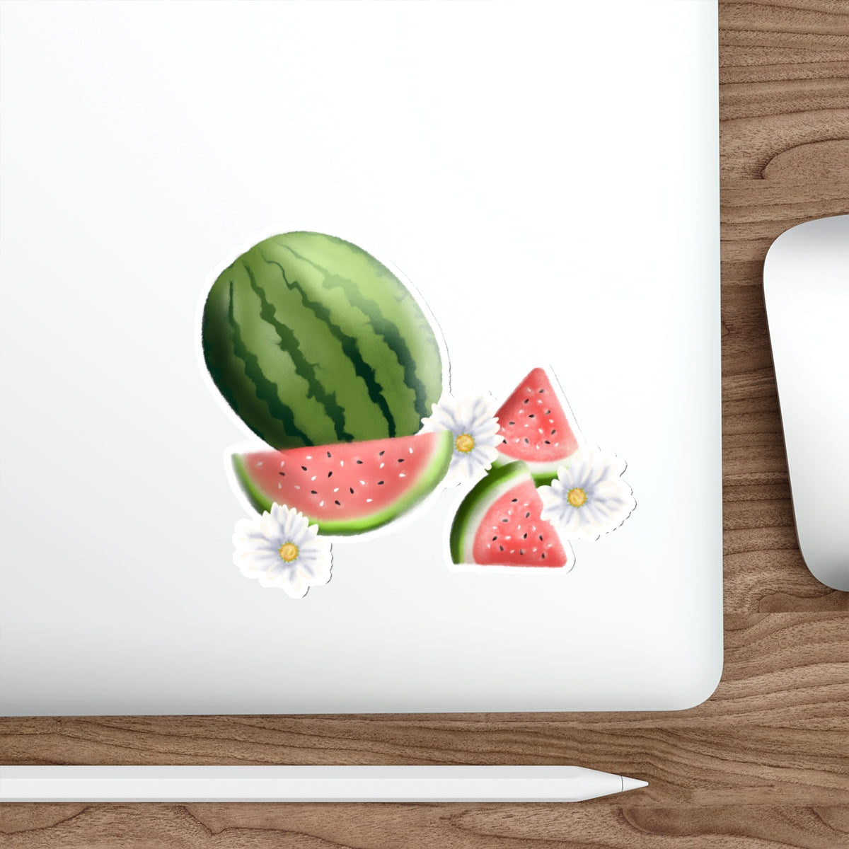 Watermelon and Daisies Die Cut Sticker