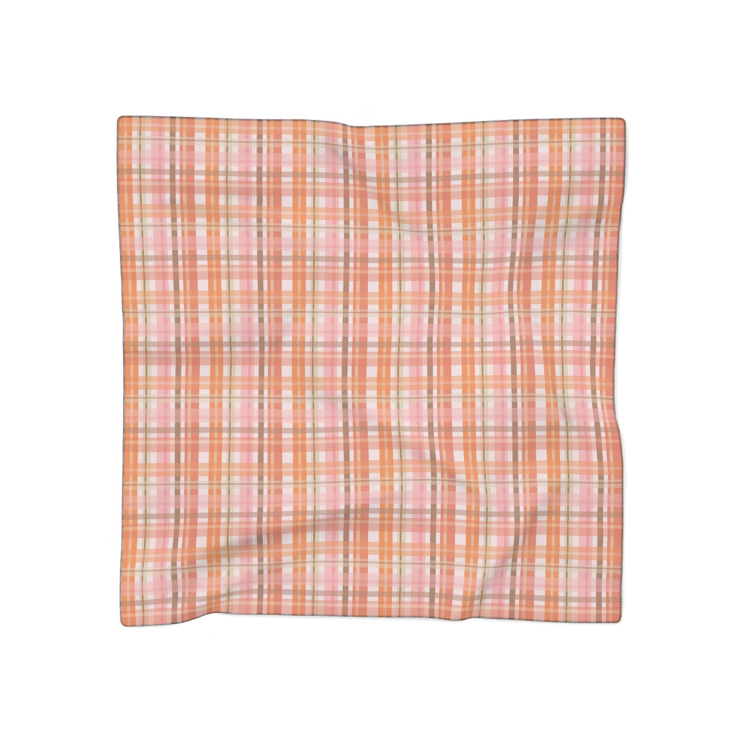 Softly in Autumn Plaid Square Poly Scarf