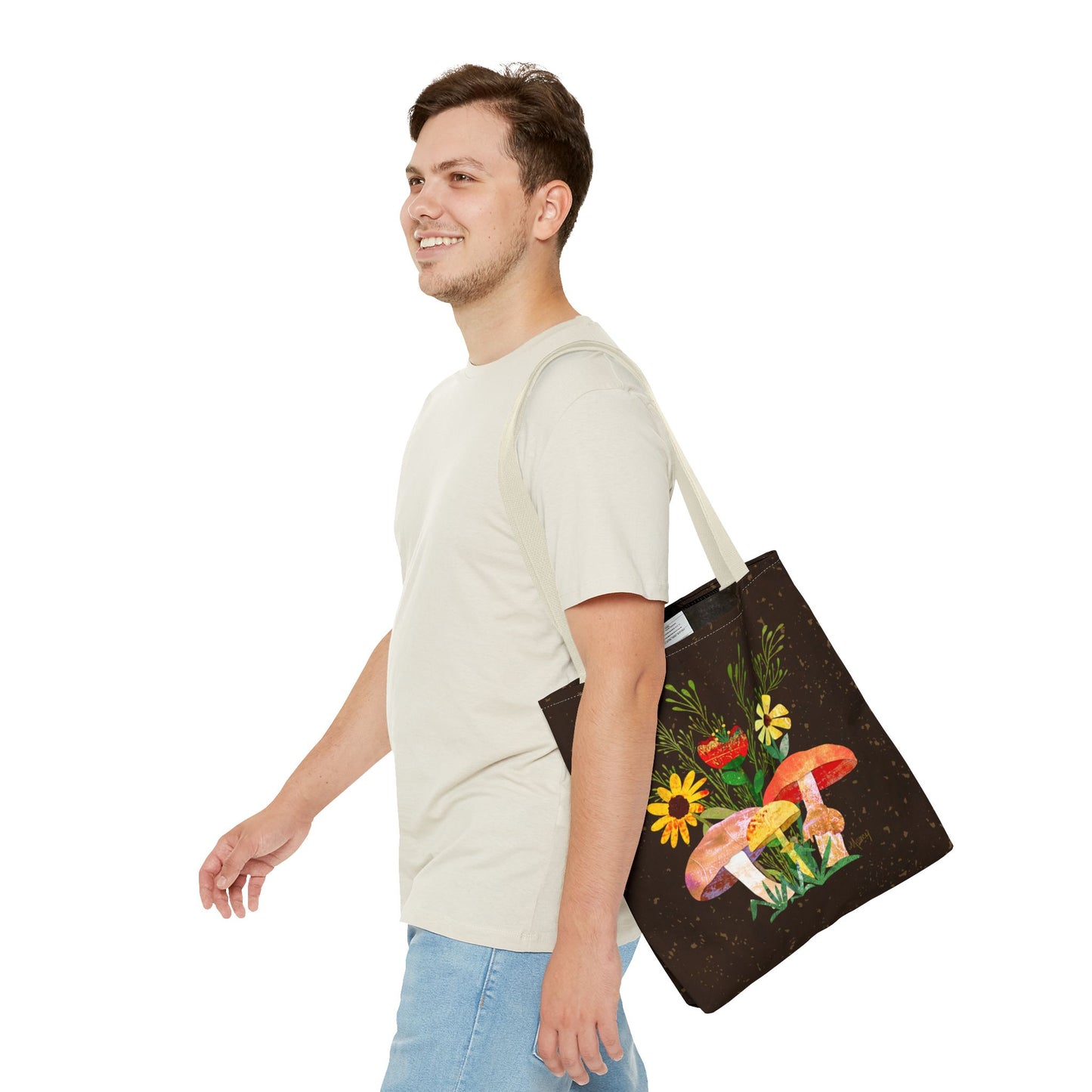 Shrooms n Fleurs Collage Tote Bag
