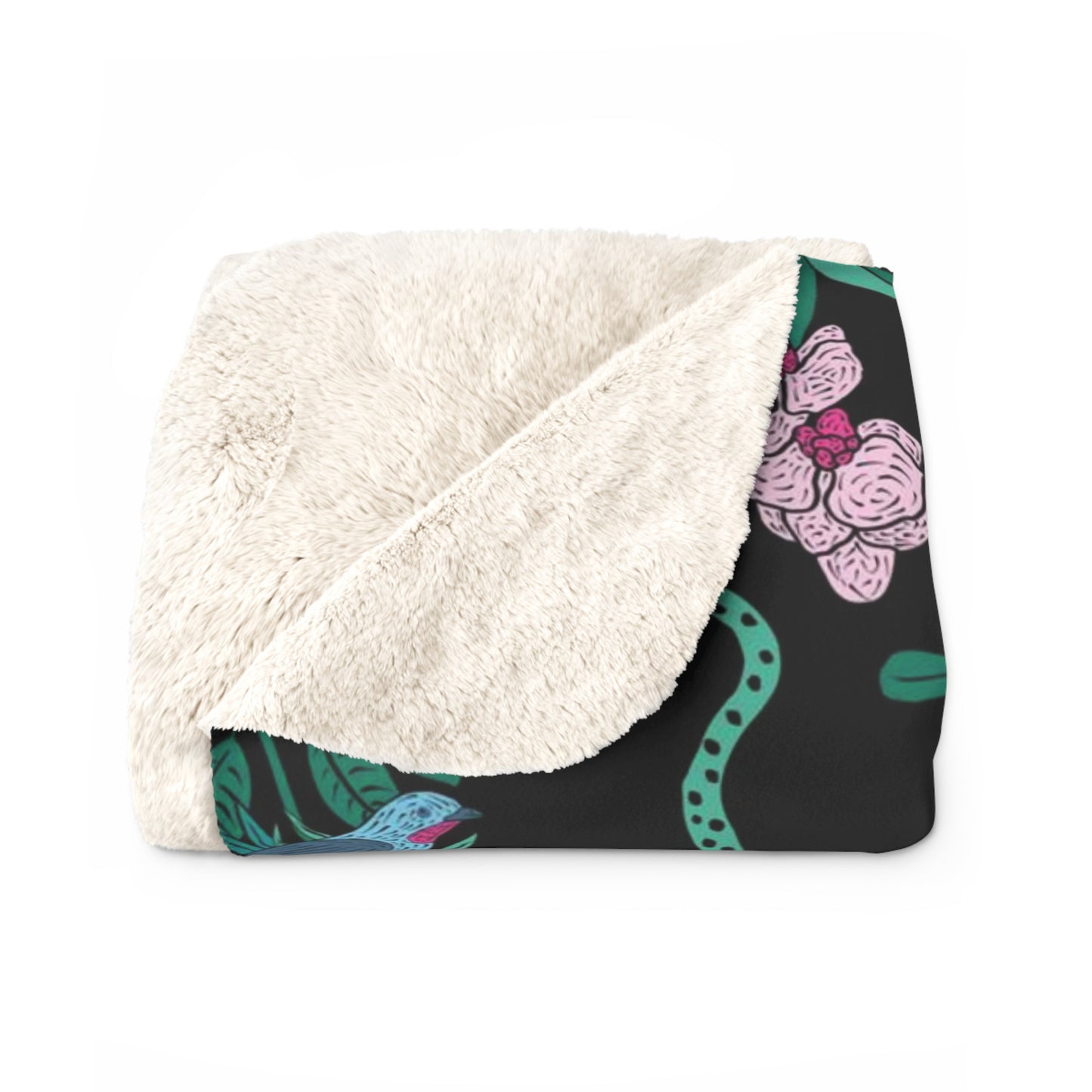 Spangled Cotinga Sherpa Fleece Blanket