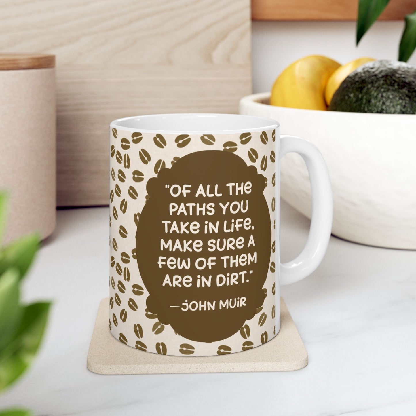 Deer Tracks with John Muir Quote Ceramic Mug 11oz & 15oz