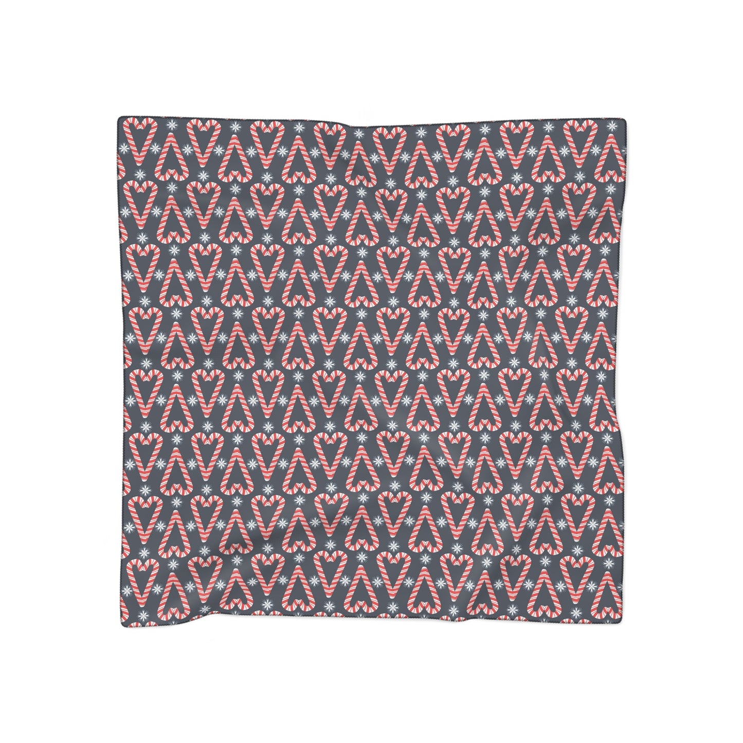 Candy Cane Hearts Square Poly Scarf