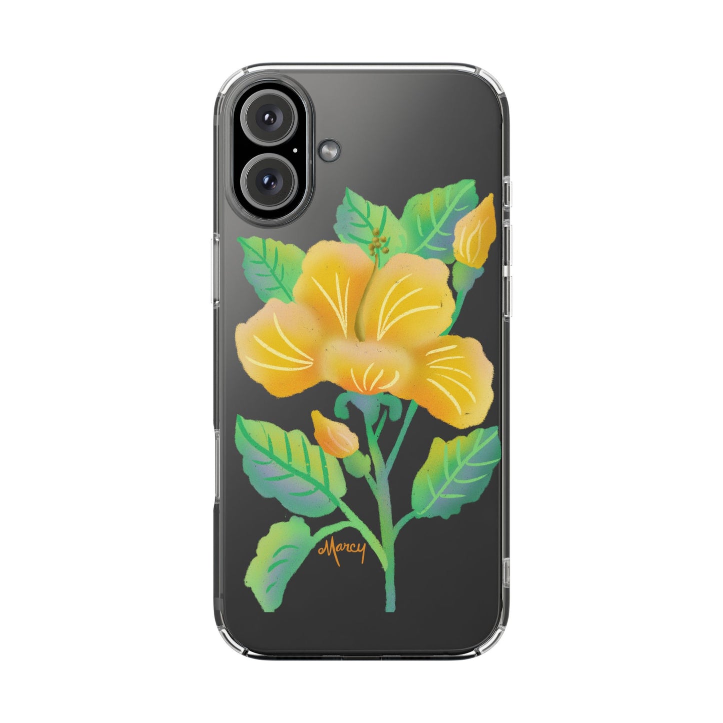 Yellow Hibiscus Blossom Clear Cases