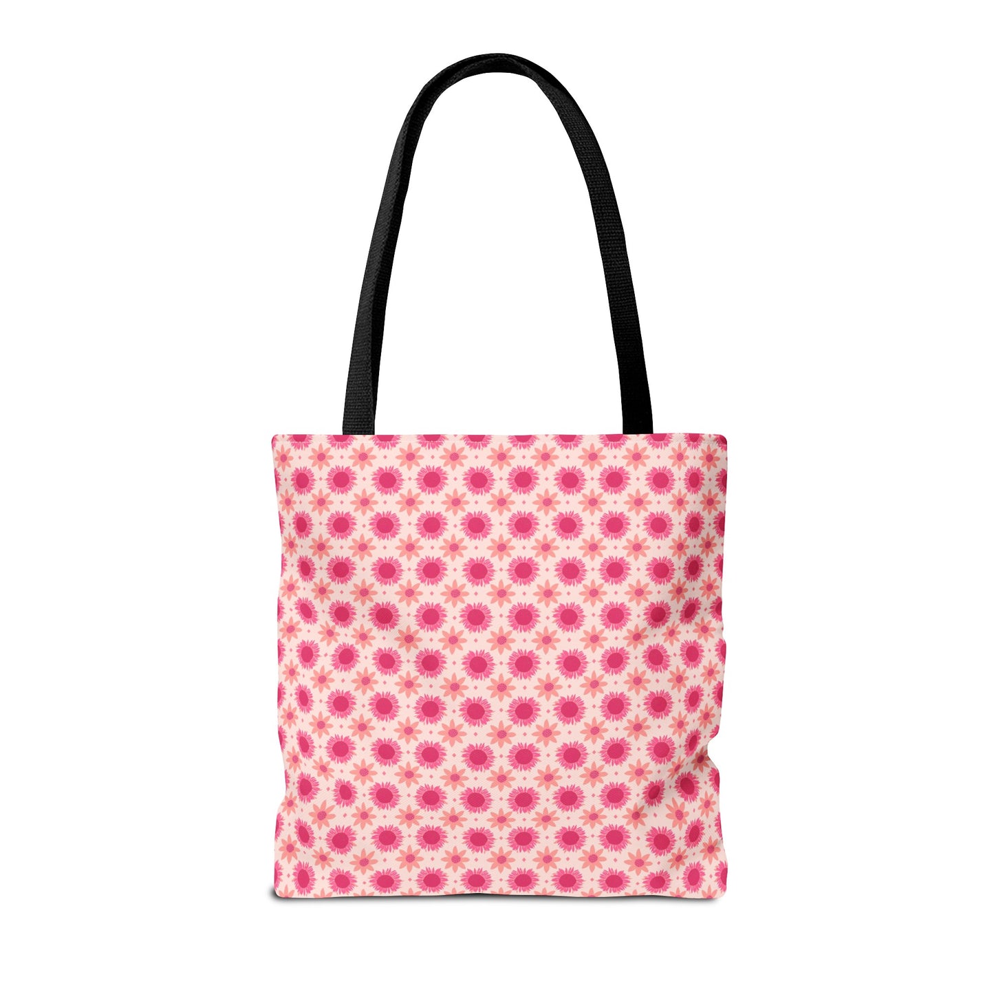 Pink Sunflowers on Pink Background Tote Bag