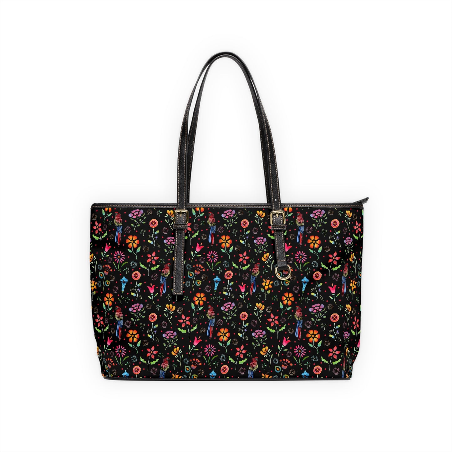 Frida Flowers Faux Leather Shoulder Bag