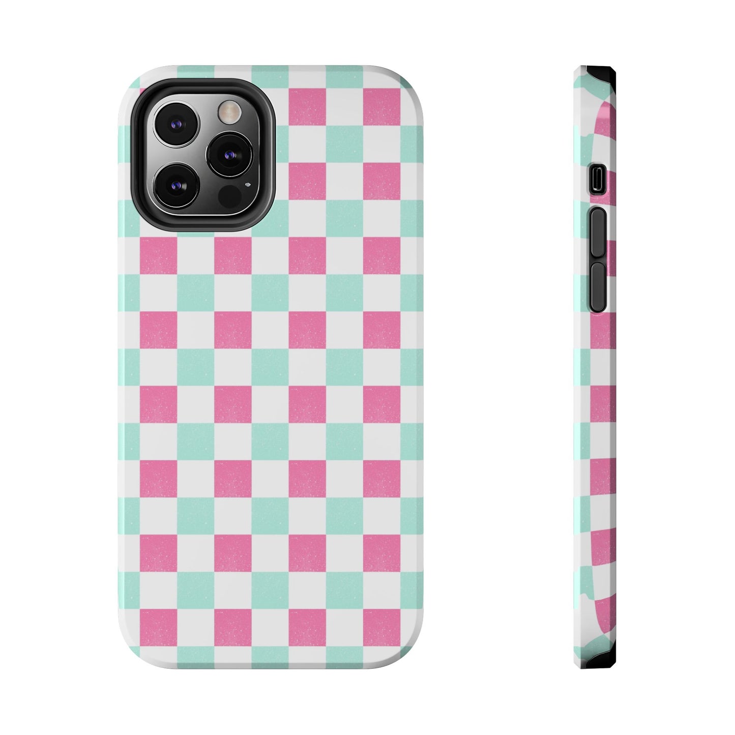 Pastel Christmas Checks Tough Phone Cases