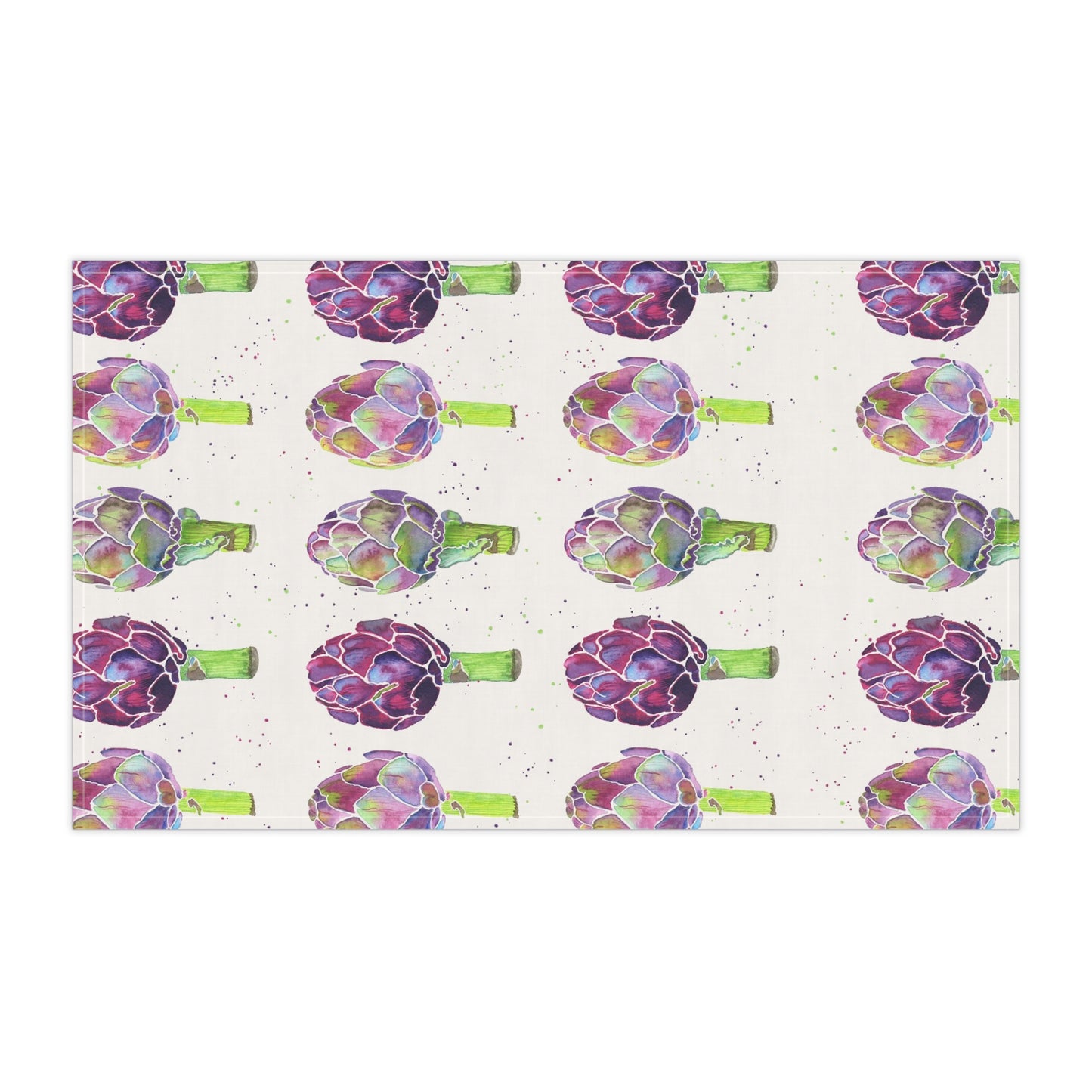 Watercolor Artichoke Stripes Kitchen Towel