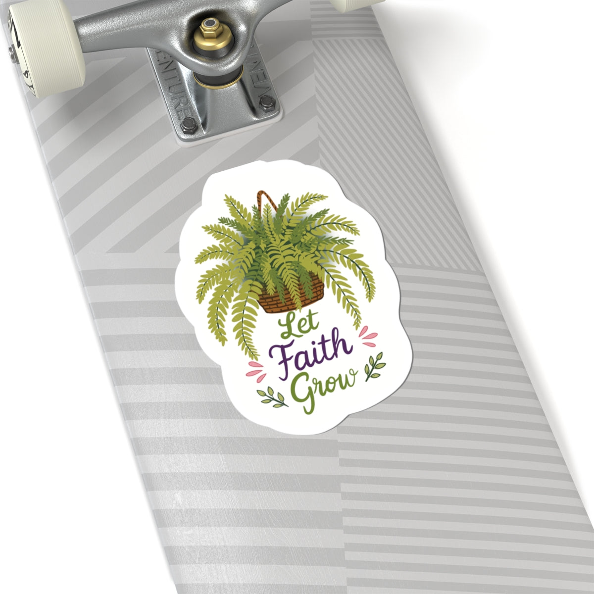 Let Faith Grow Sticker — Hanging Fern Inspirational Kiss-Cut Sticker
