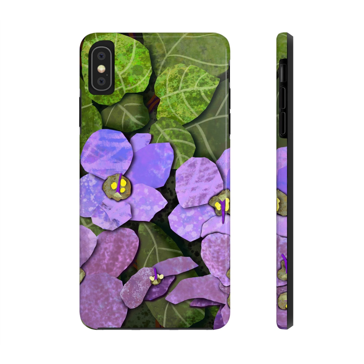 African Violets Collage Art Tough Phone Cases