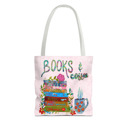 Books and Coffee Collage Tote Bag