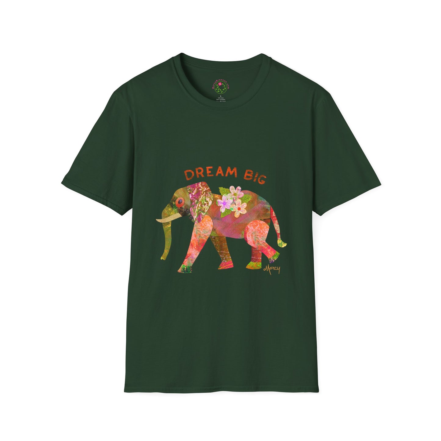 Dream Big Elephant Collage Collage Softstyle T-Shirt