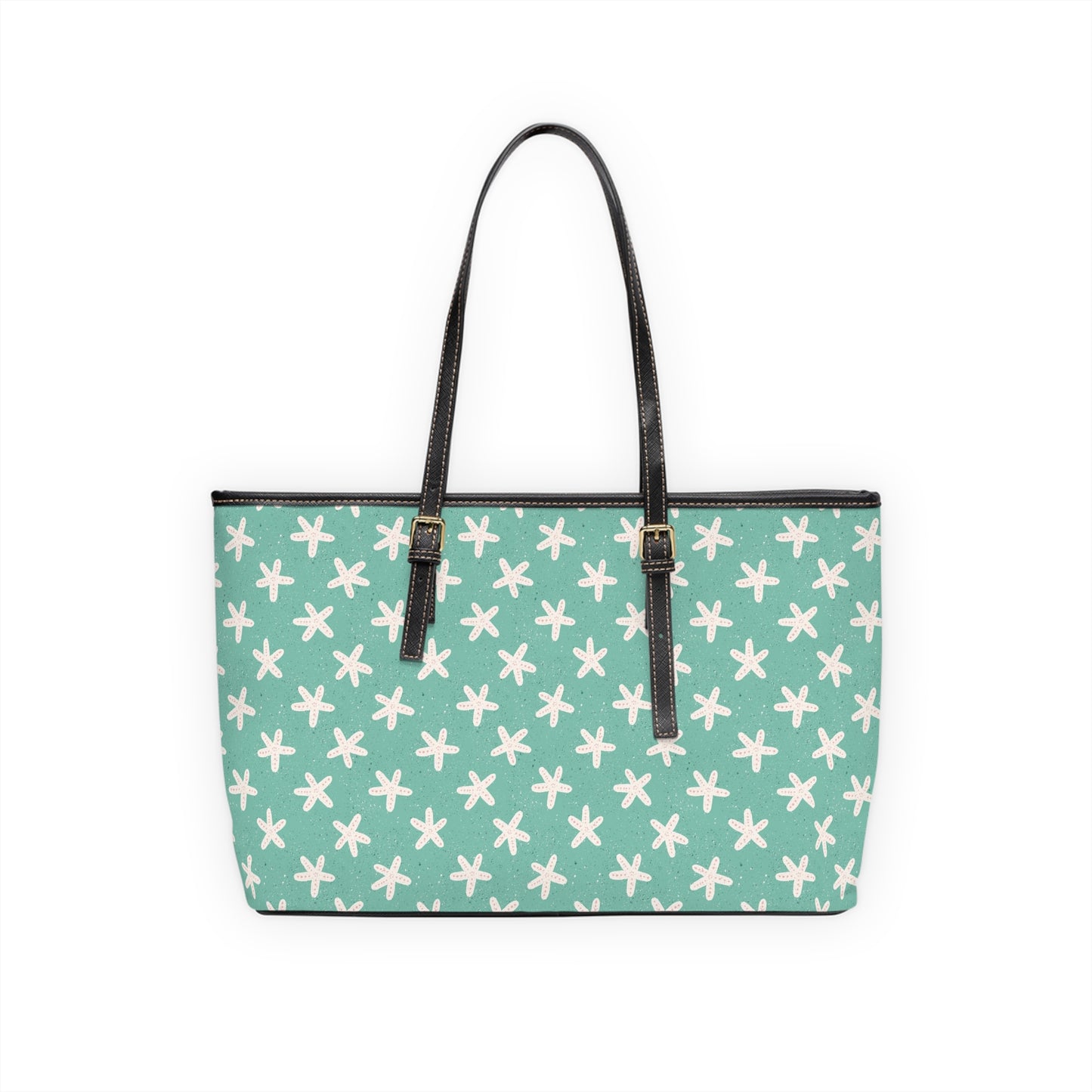 Starfish on Sea Green Faux Leather Shoulder Bag