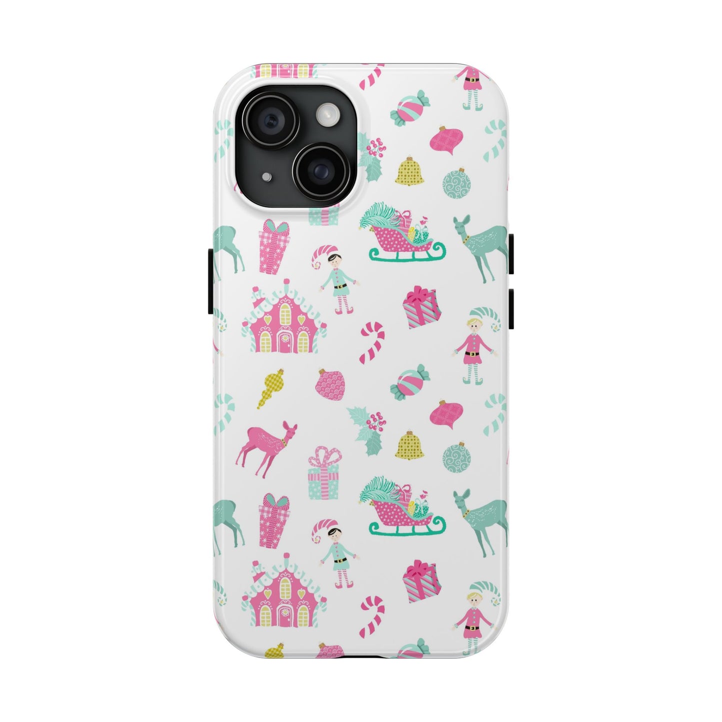 Pastel Christmas on White Tough Phone Cases