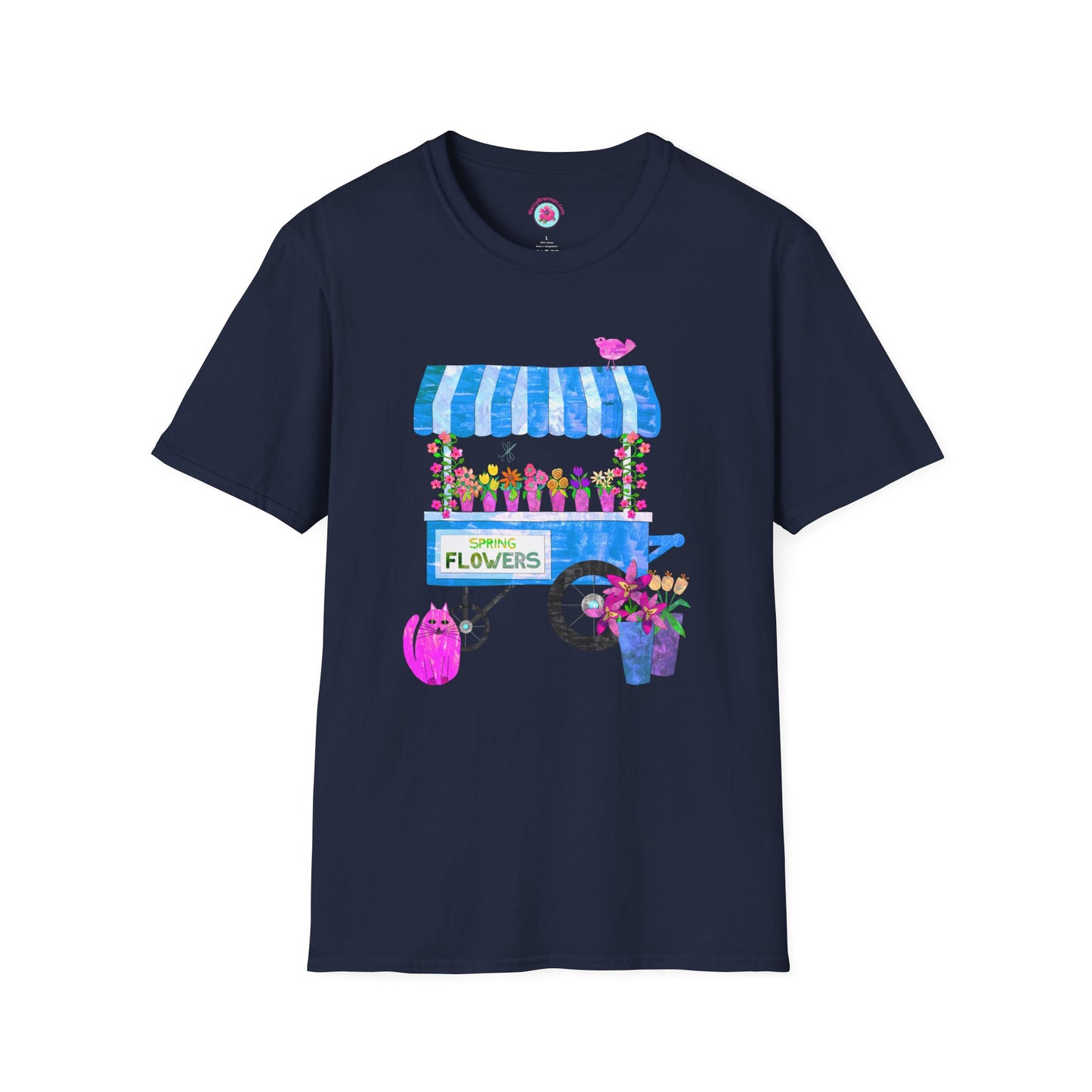 Spring Flower Cart Collage Softstyle T-Shirt