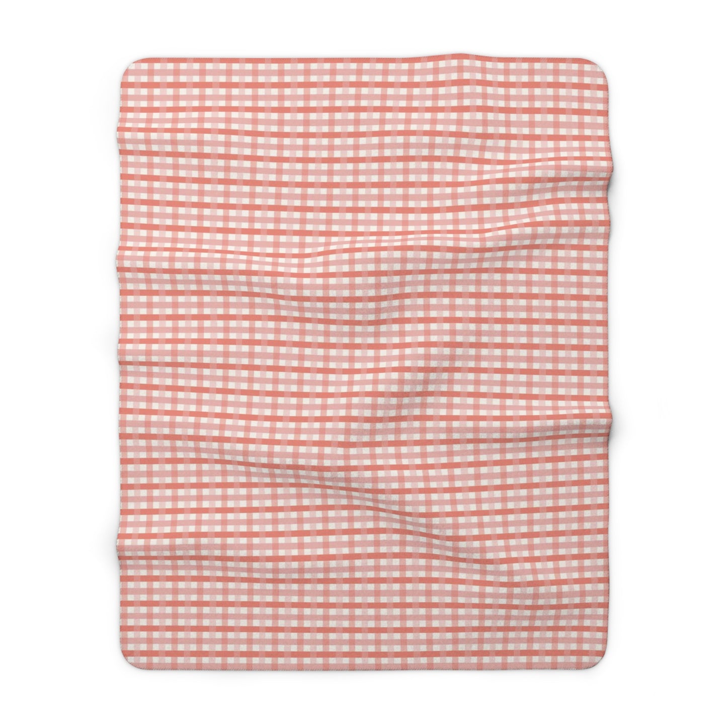 Coral Beach Checks Sherpa Fleece Blanket