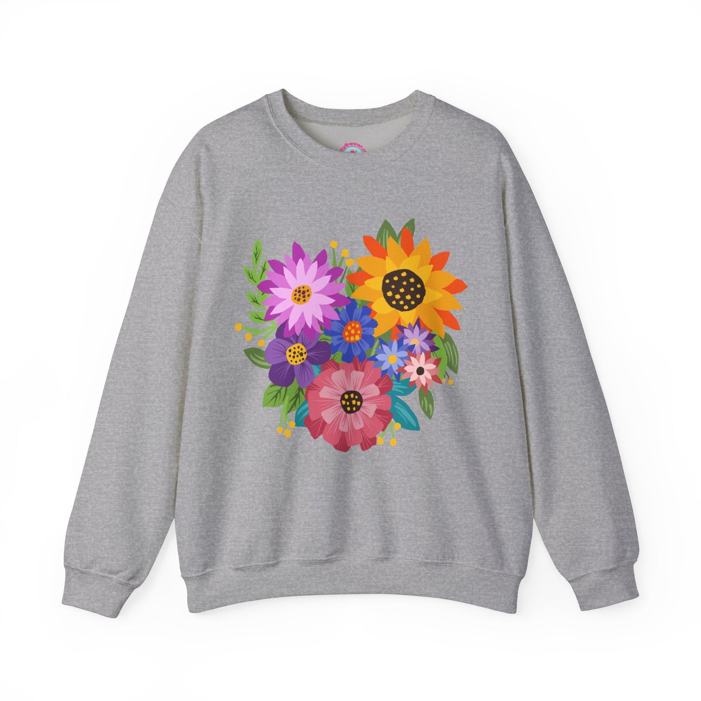 Heart Shaped Flower Bouquet — Heavy Blend™ Crewneck Sweatshirt