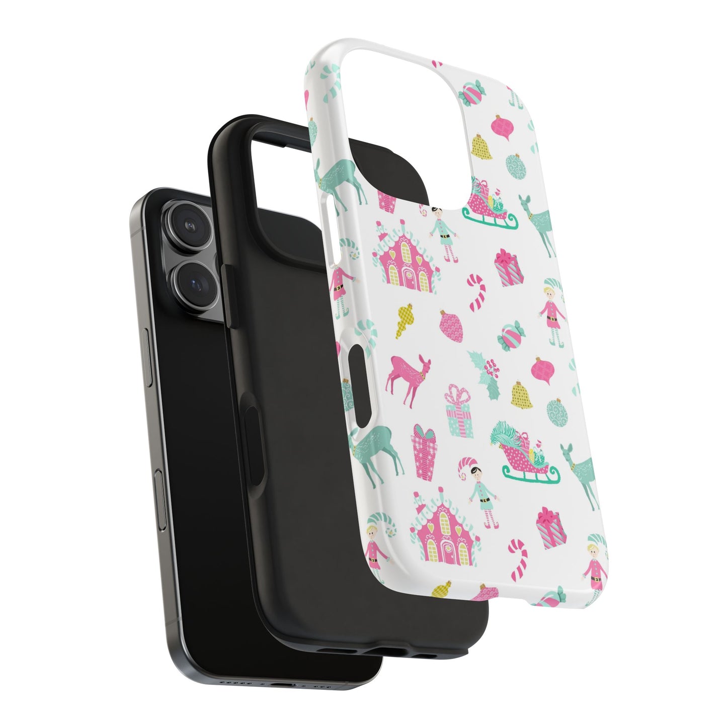 Pastel Christmas on White Tough Phone Cases