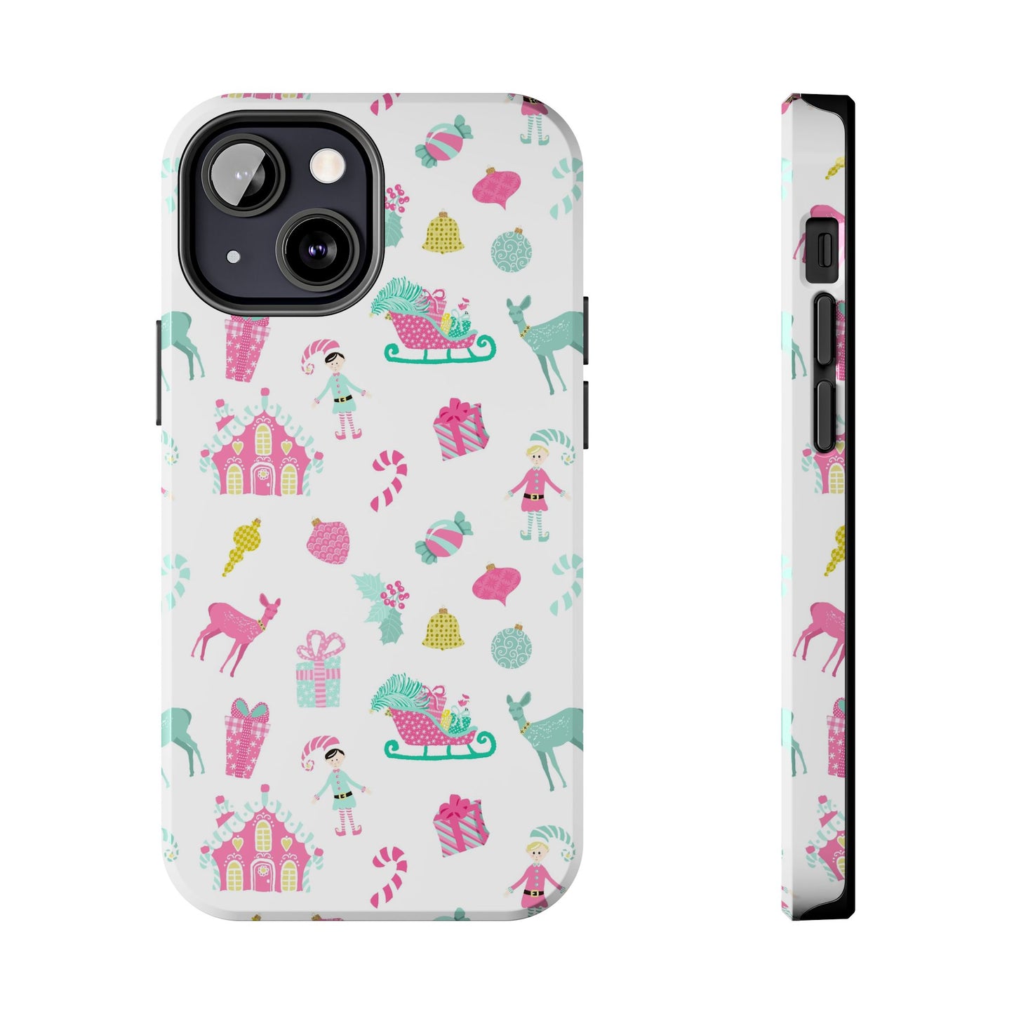 Pastel Christmas on White Tough Phone Cases