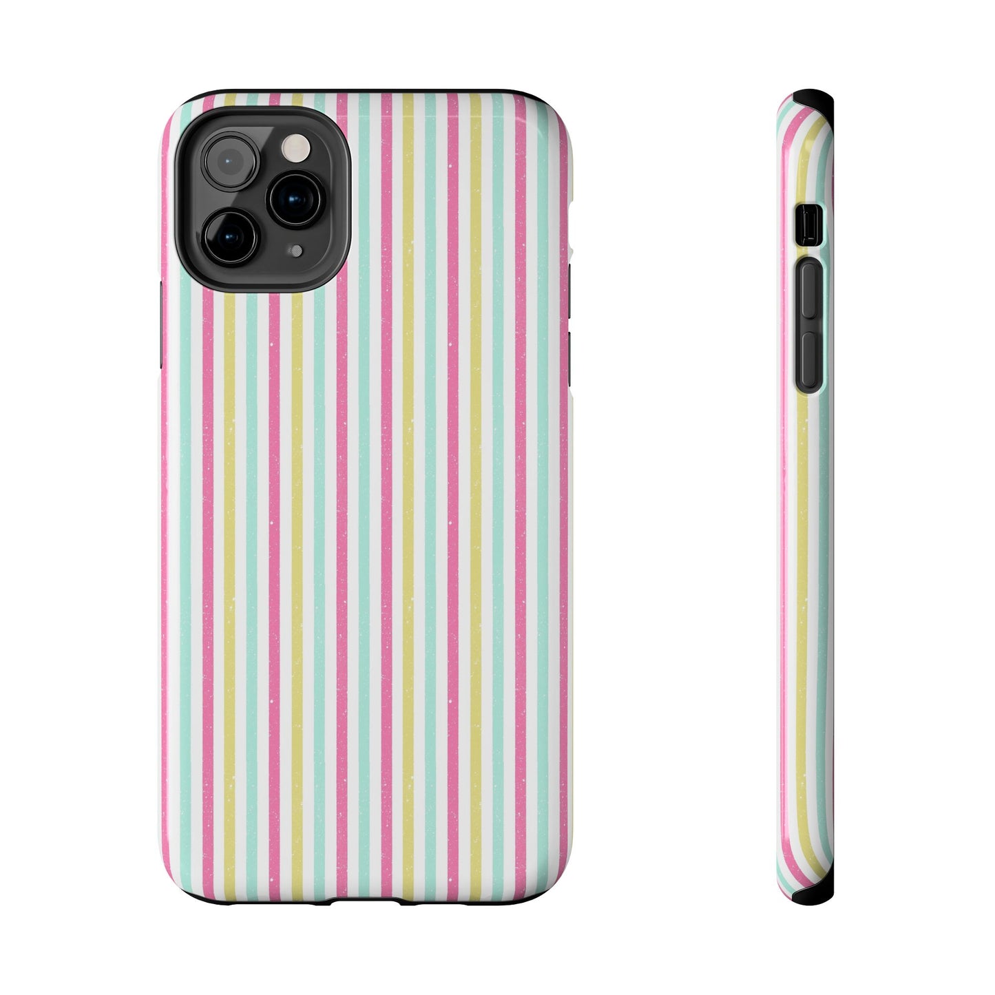 Pastel Stripes on White Tough Phone Cases