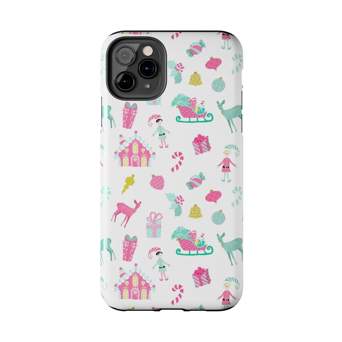 Pastel Christmas on White Tough Phone Cases