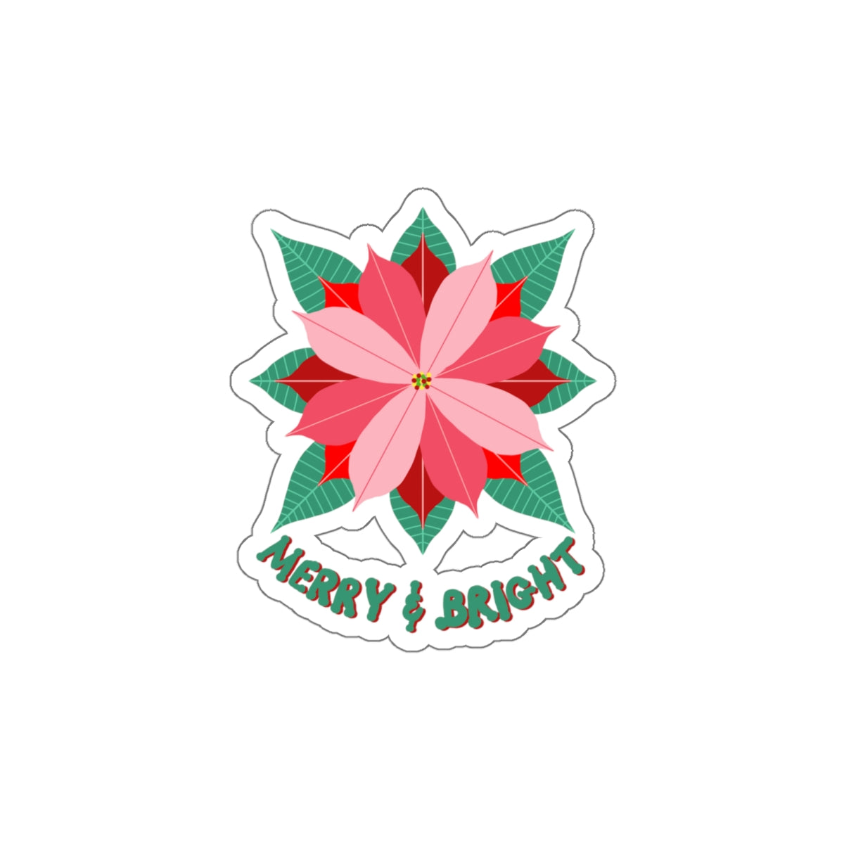 Poinsettias Die-Cut Stickers