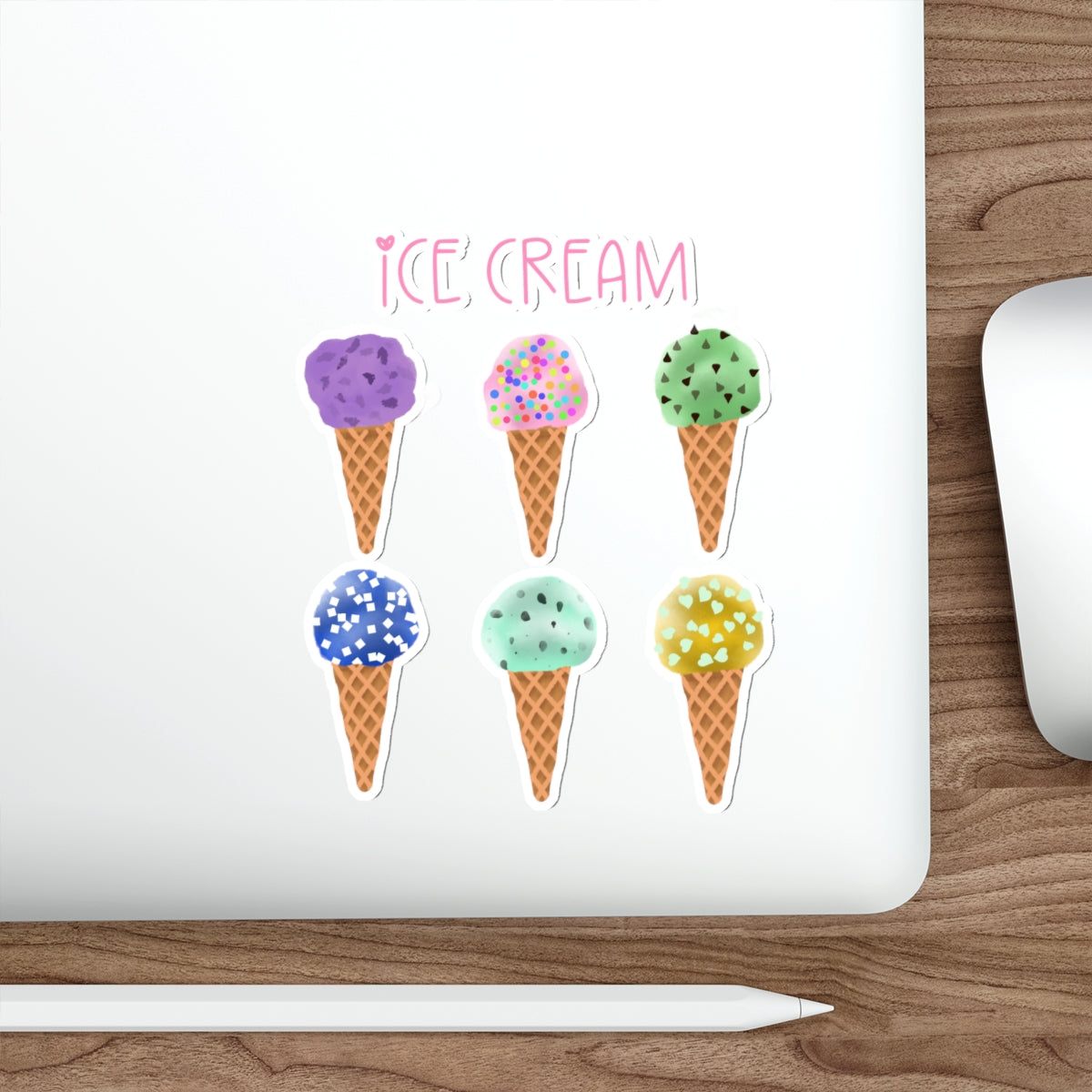 Ice Cream Cones Die Cut Sticker