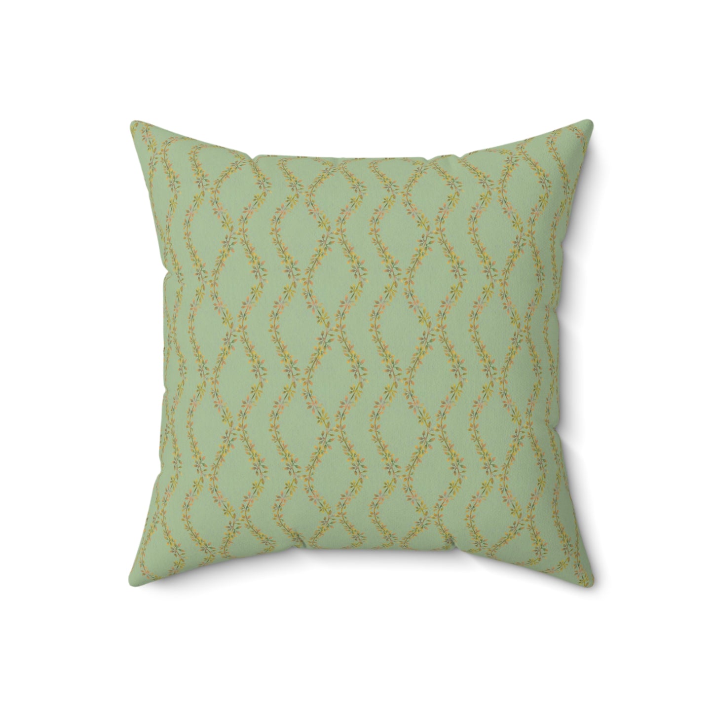 Autumn Vines Stripe Spun Polyester Square Pillow