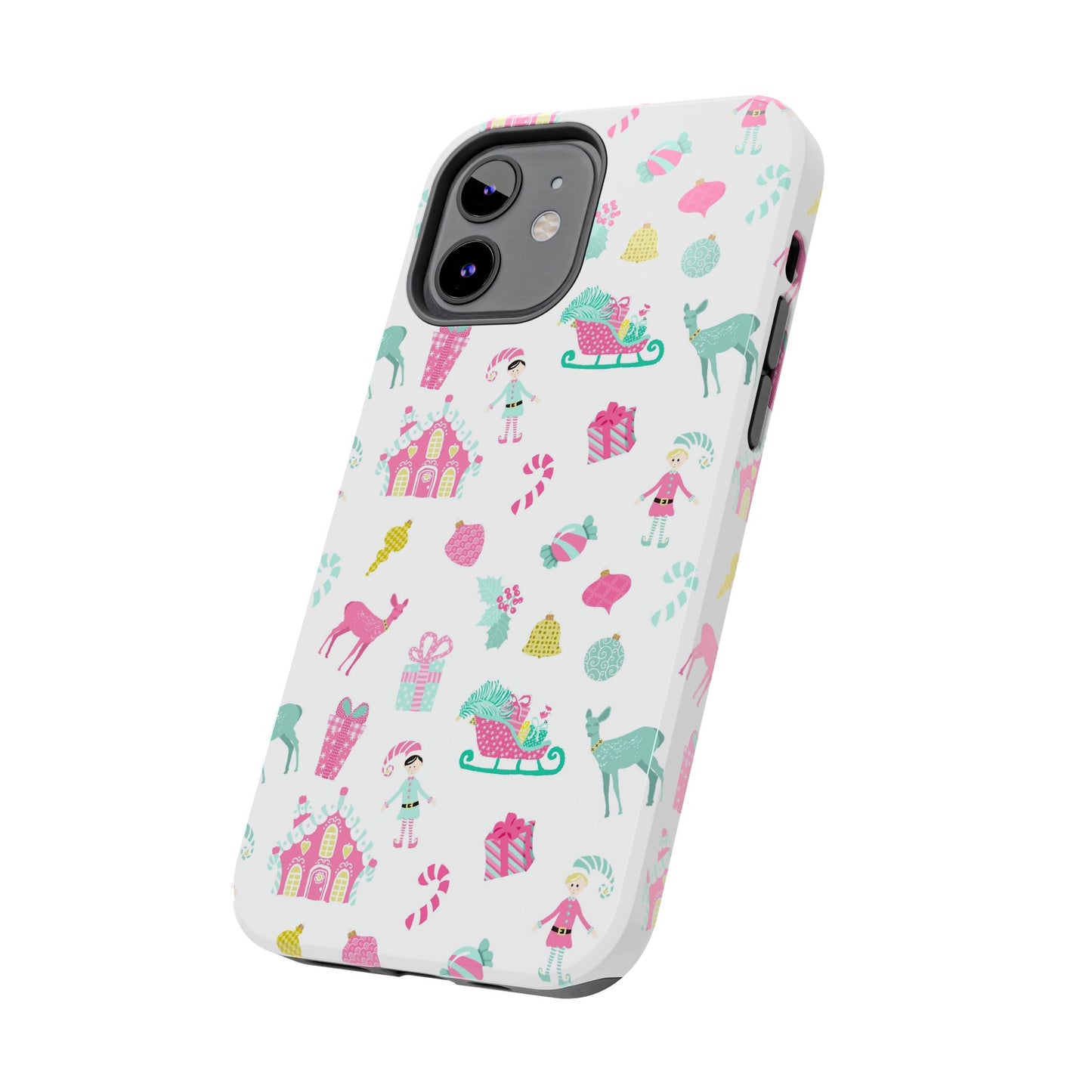 Pastel Christmas on White Tough Phone Cases