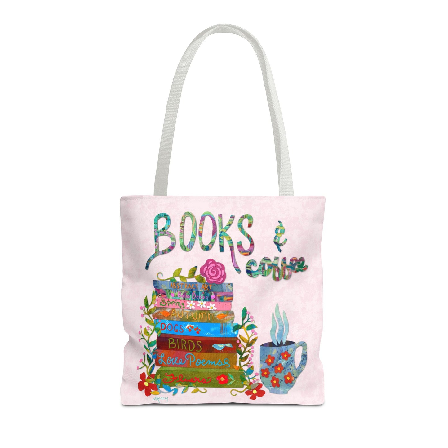Books and Coffee Collage Tote Bag