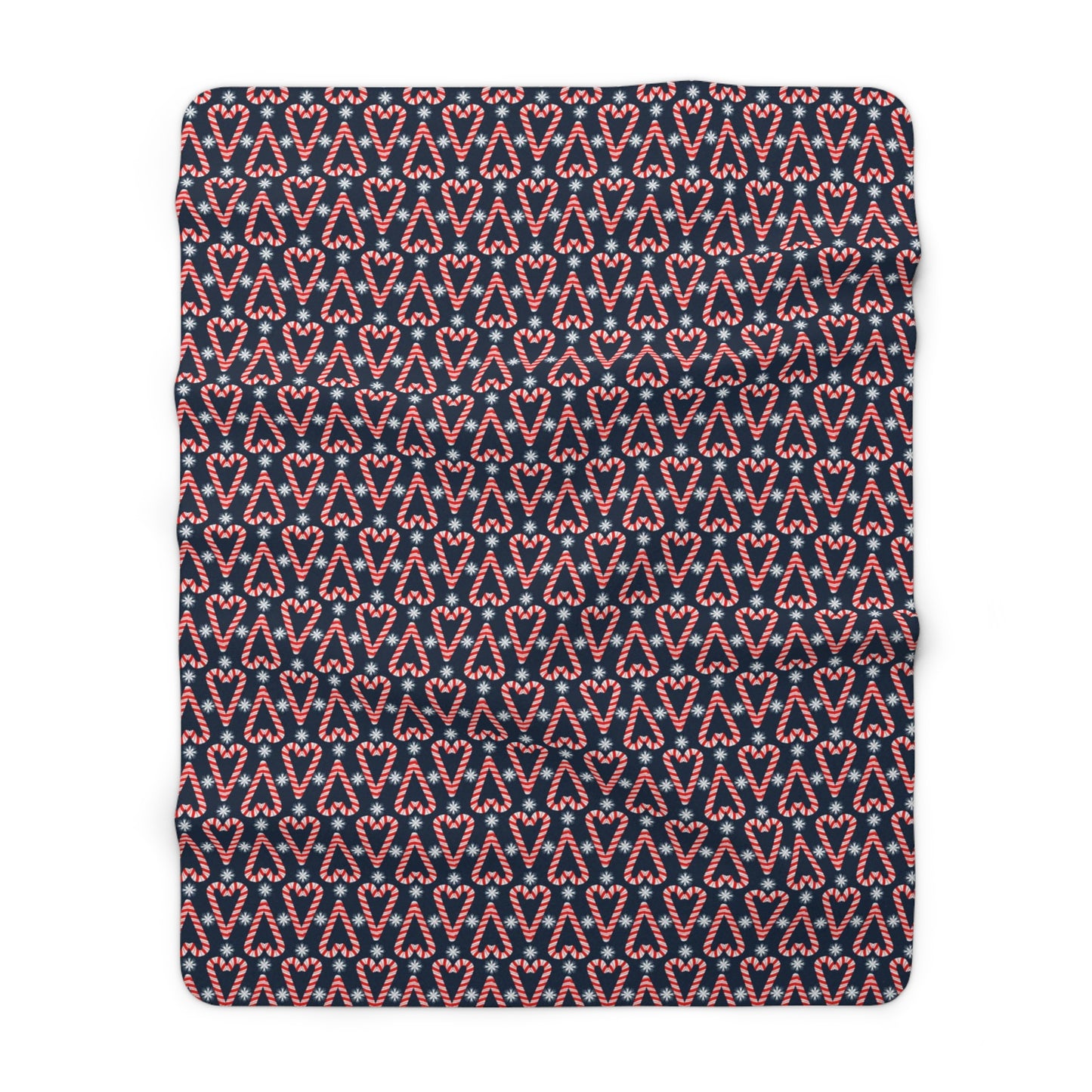 Candy Cane Hearts Sherpa Fleece Blanket