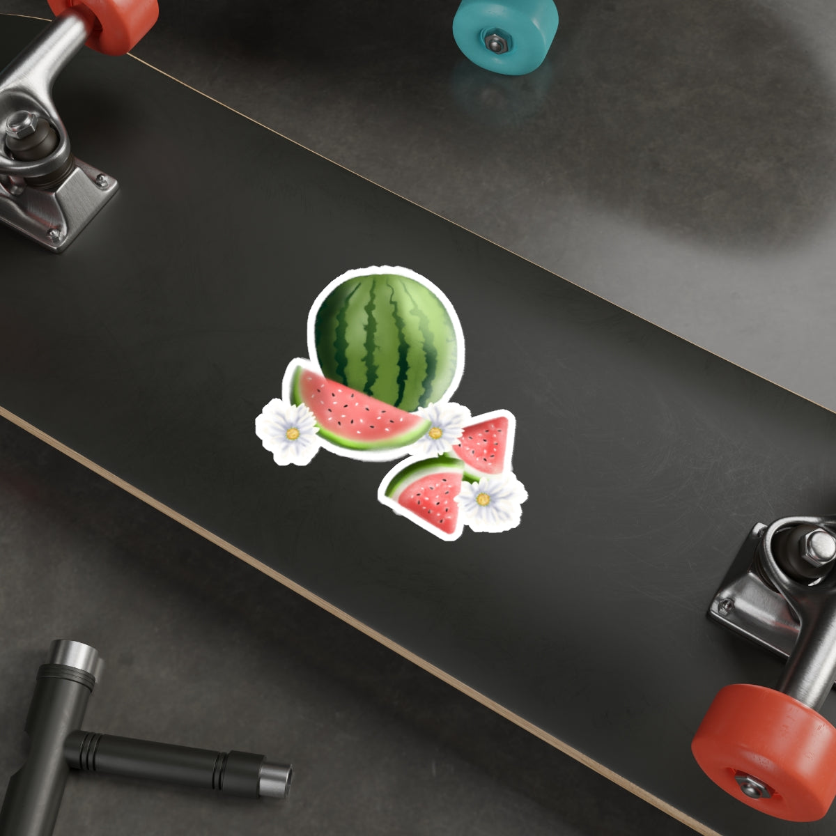 Watermelon and Daisies Die Cut Sticker