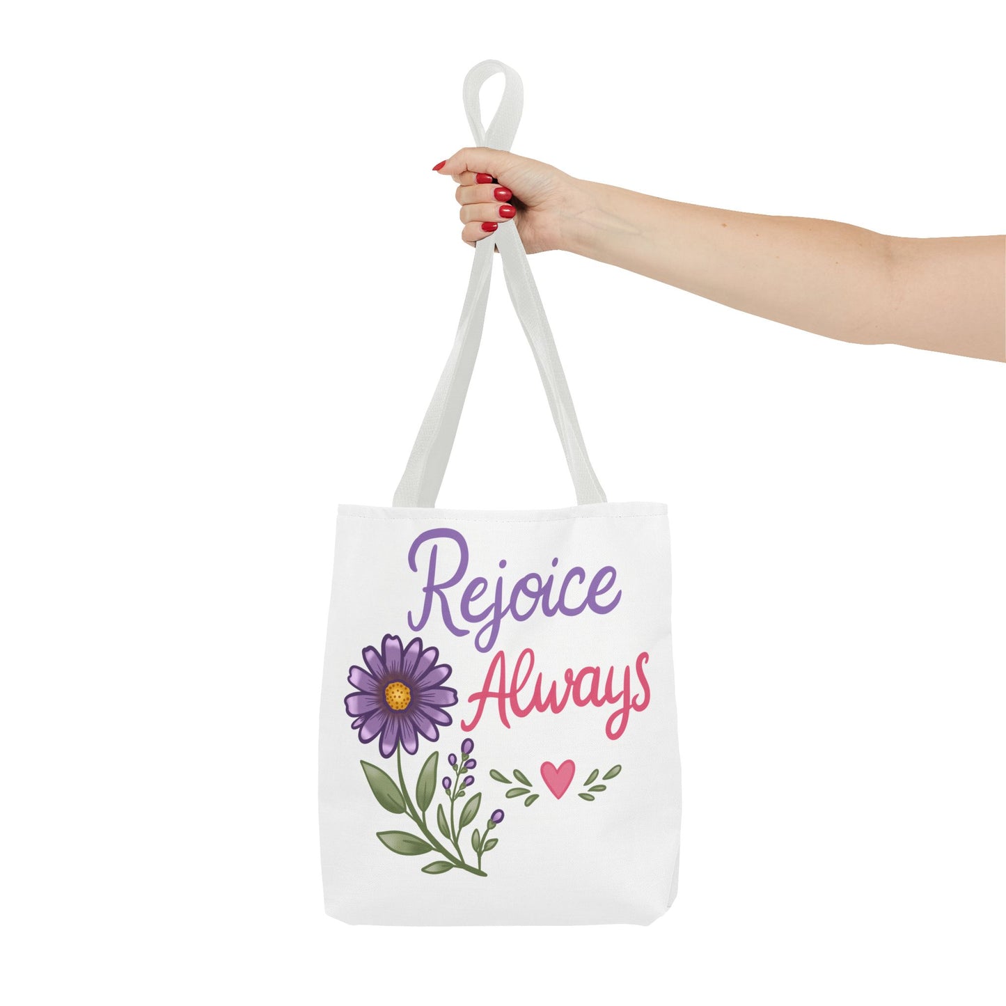 Rejoice Always Floral Tote Bag – Inspirational Scripture Tote