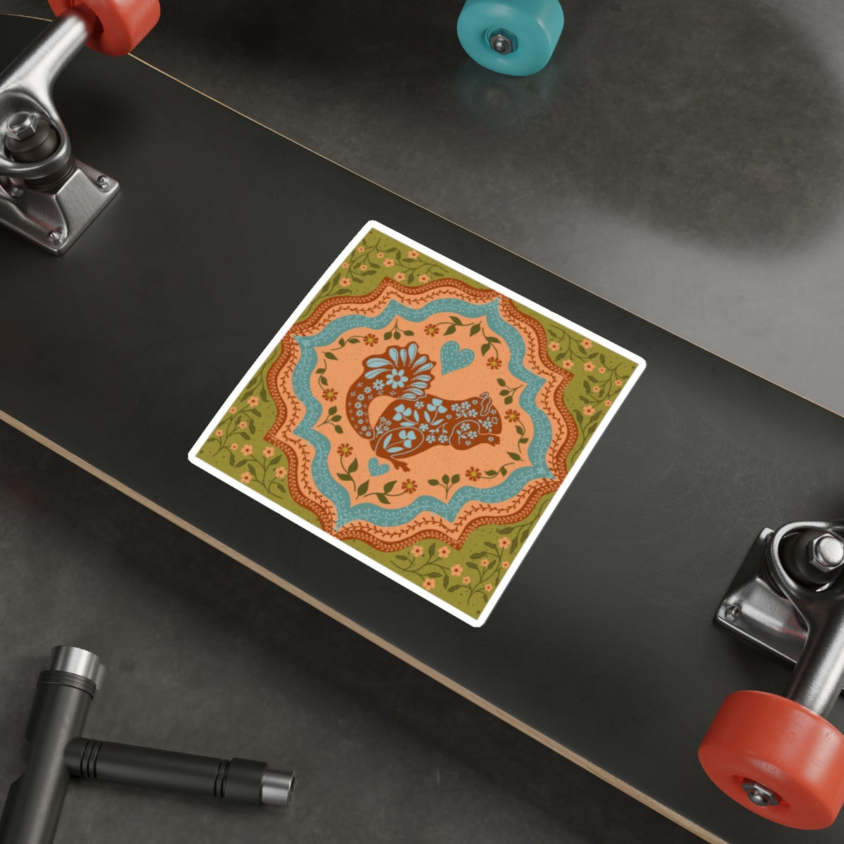 Scandi Woodland Squirrel Die Cut Sticker