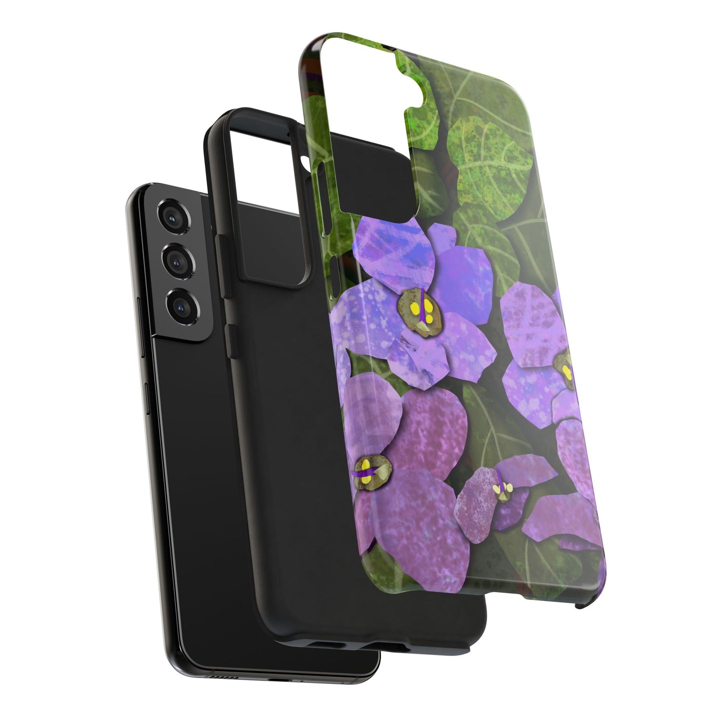 African Violets Collage Art Tough Phone Cases