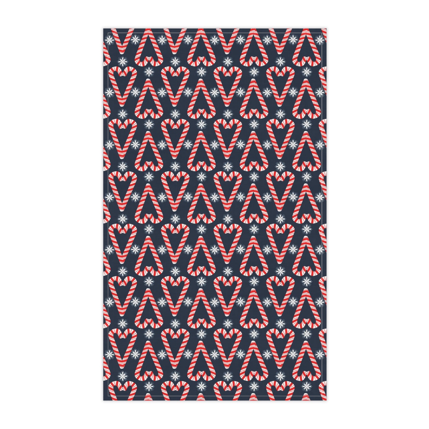 Candy Cane Hearts Kitchen Towel