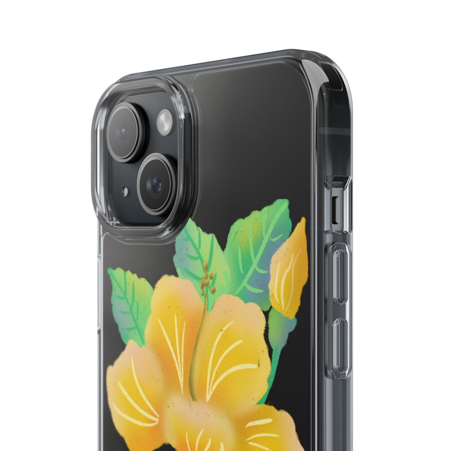 Yellow Hibiscus Blossom Clear Cases