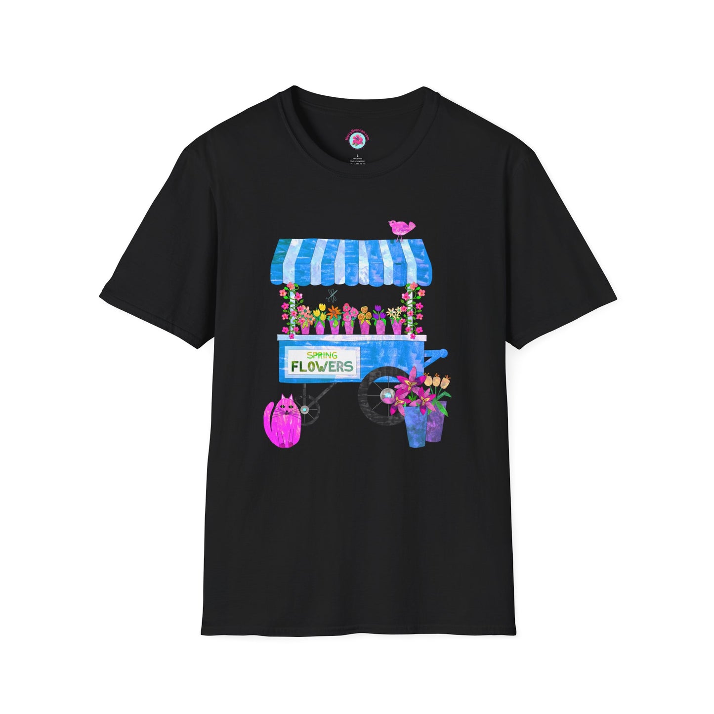 Spring Flower Cart Collage Softstyle T-Shirt