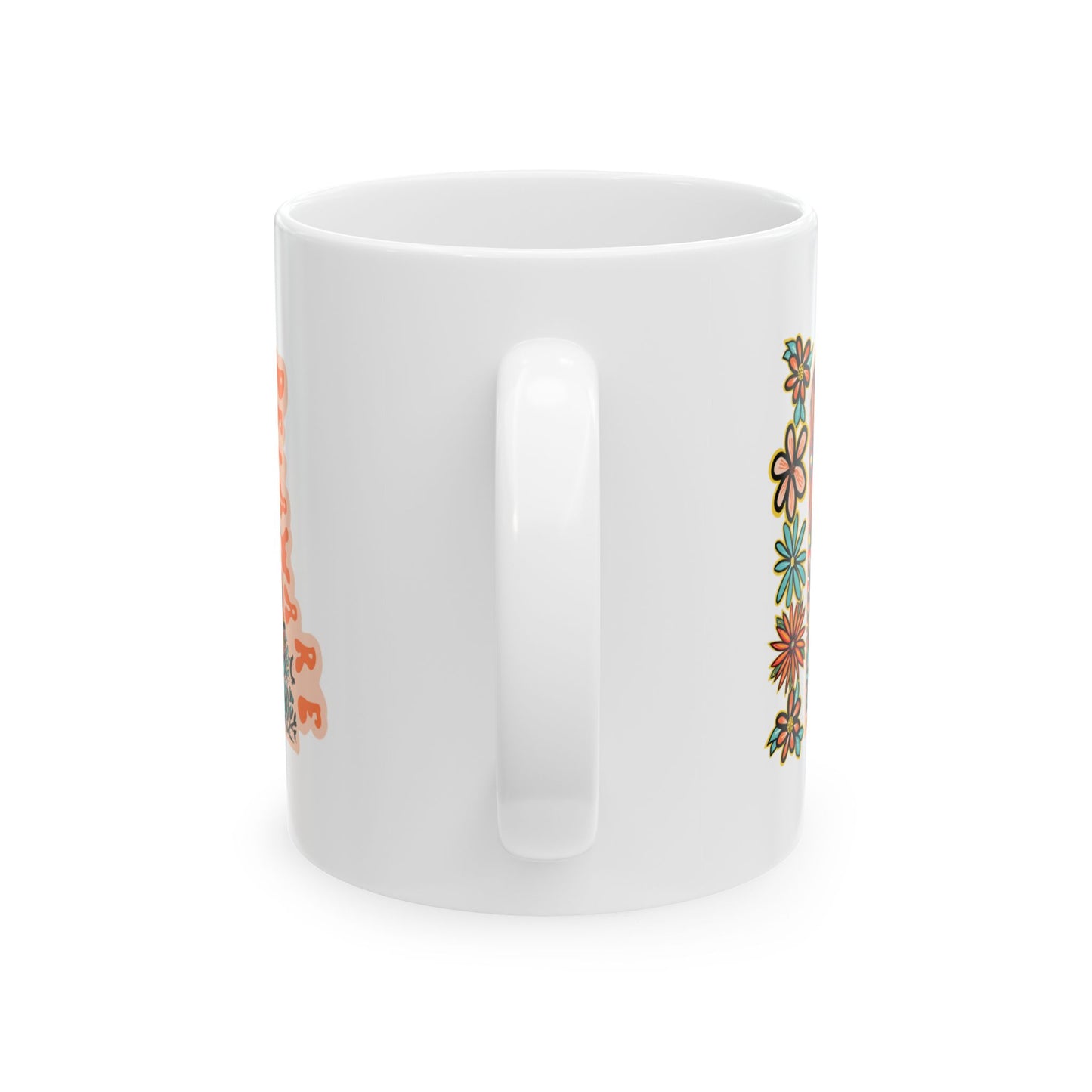 Retro 70s Flowers Delaware Ceramic Mug 11 oz and 15 oz