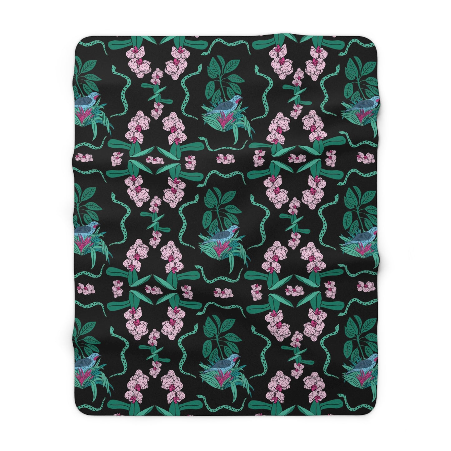 Spangled Cotinga Sherpa Fleece Blanket