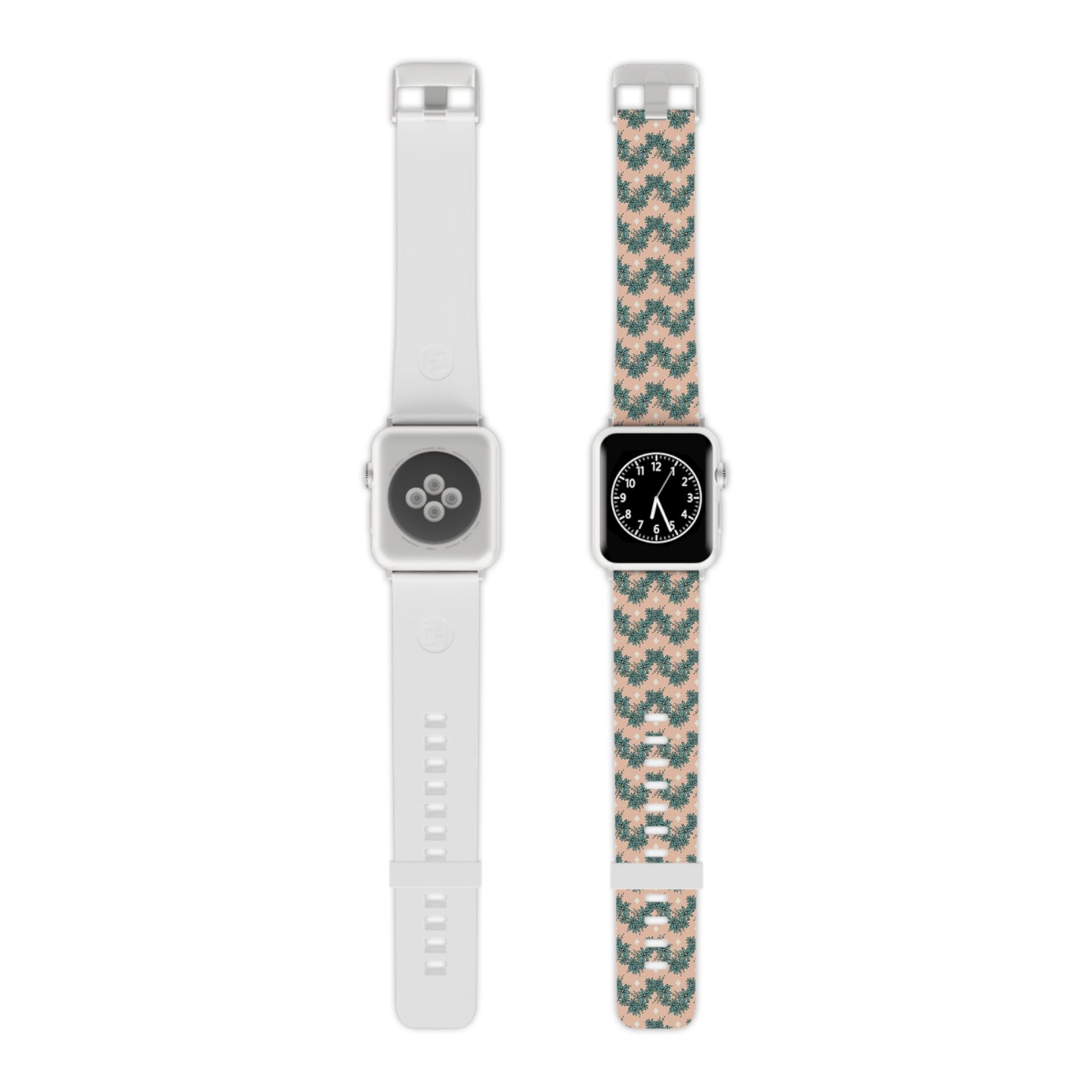 Blue Daisies Zig Zag Stripes Watch Band for Apple Watch