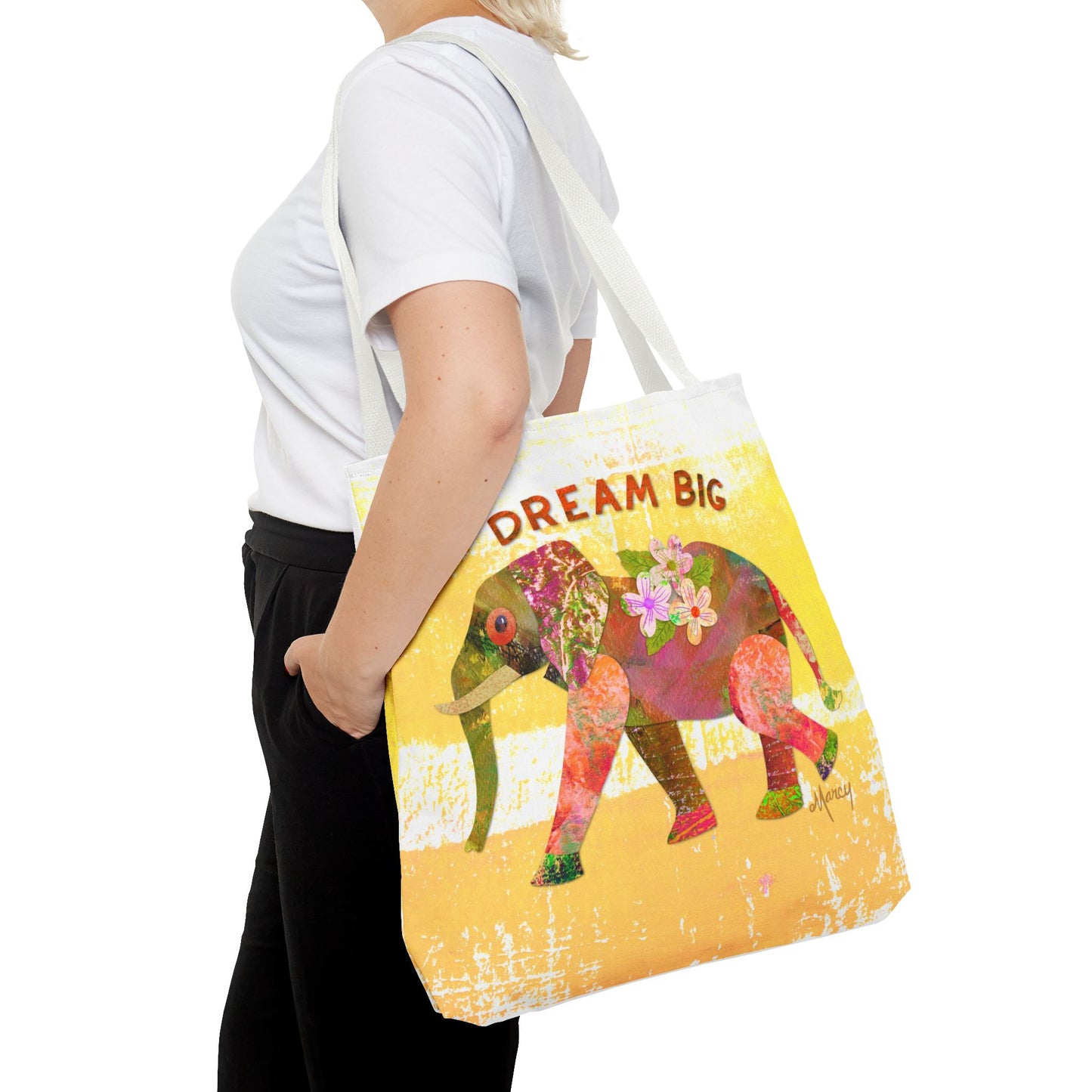 Dream Big Elephant Collage Tote Bag