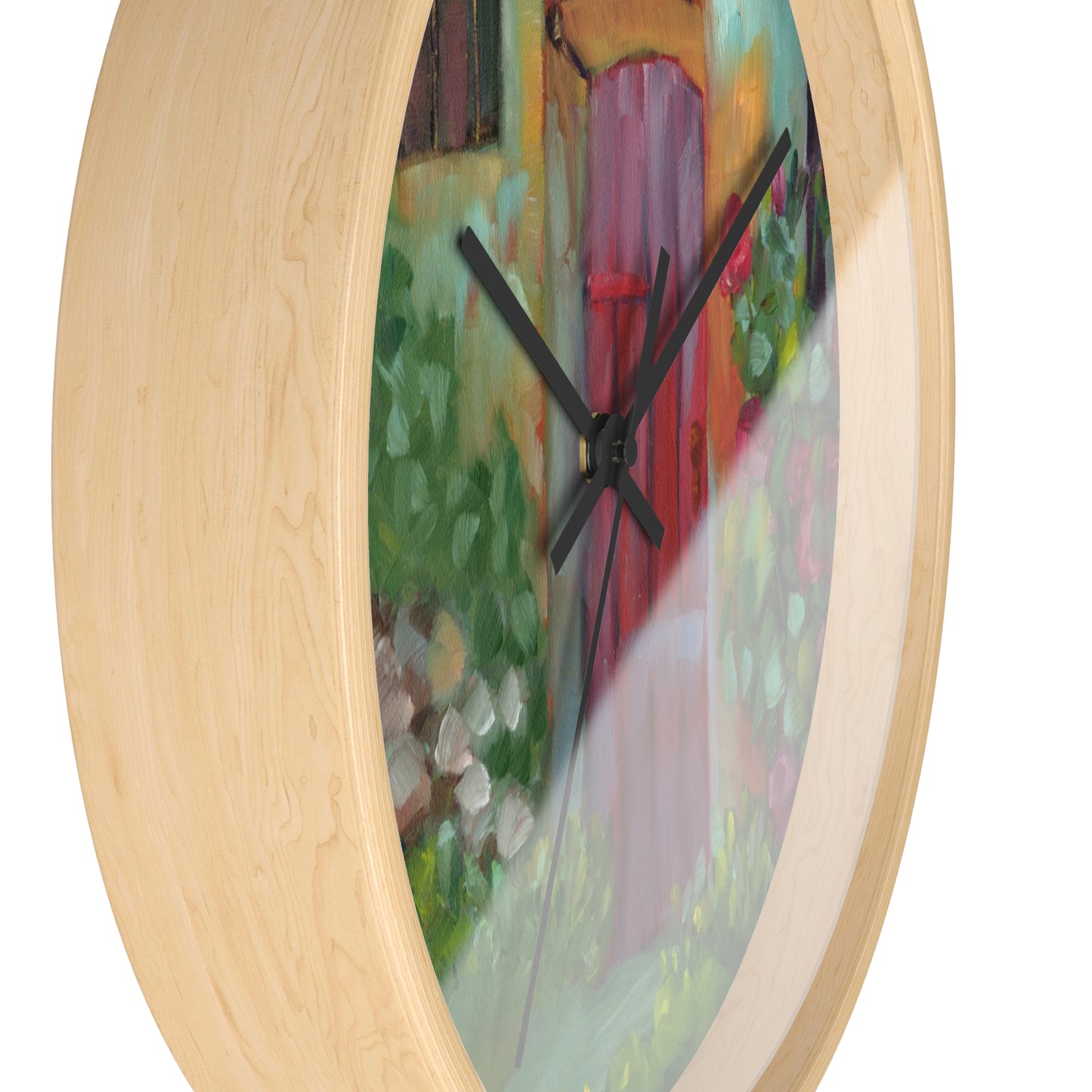 Cottage Garden Wall Clock — Colorful Floral Doortime Decorative Clock