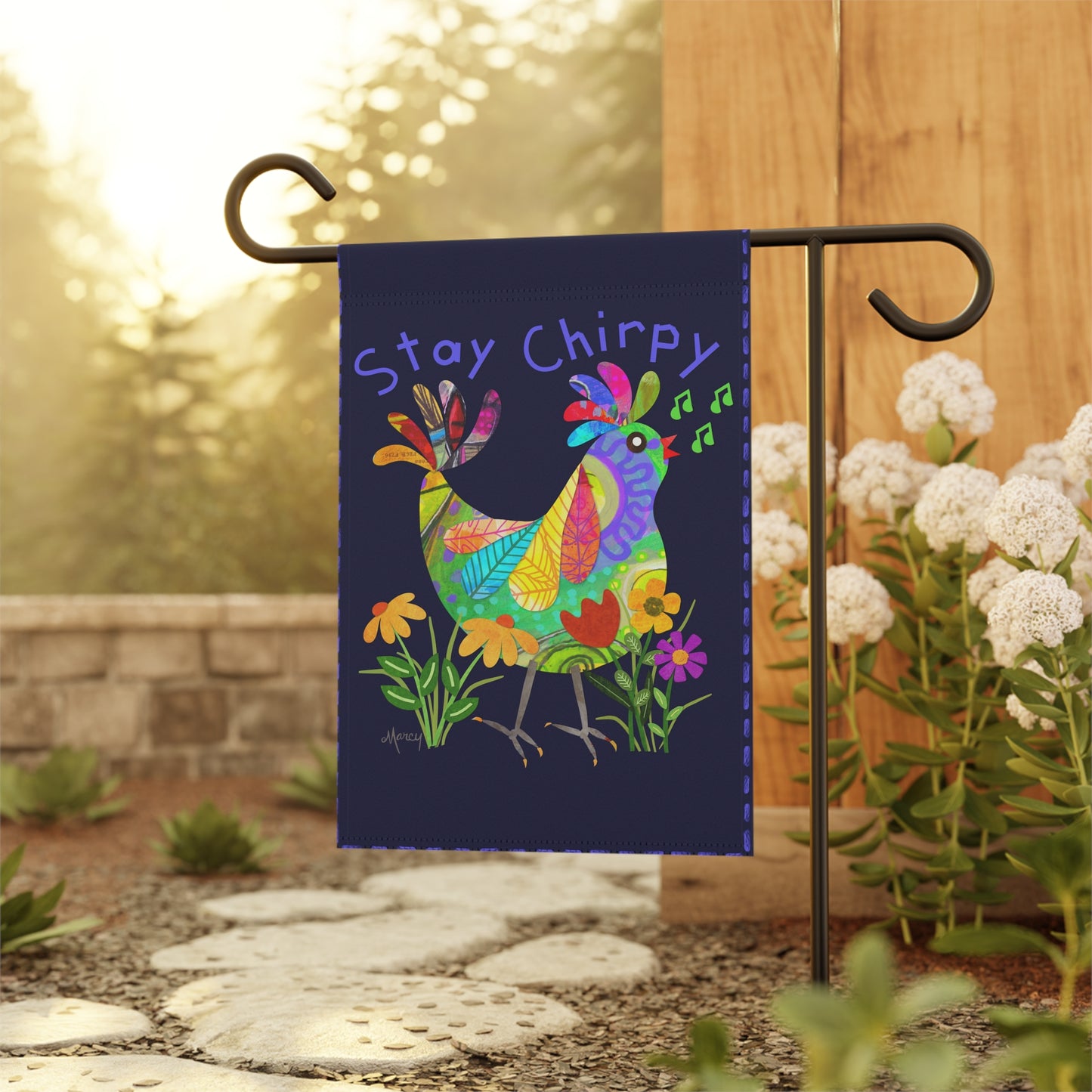 Kooky Bird Collage Garden Banner
