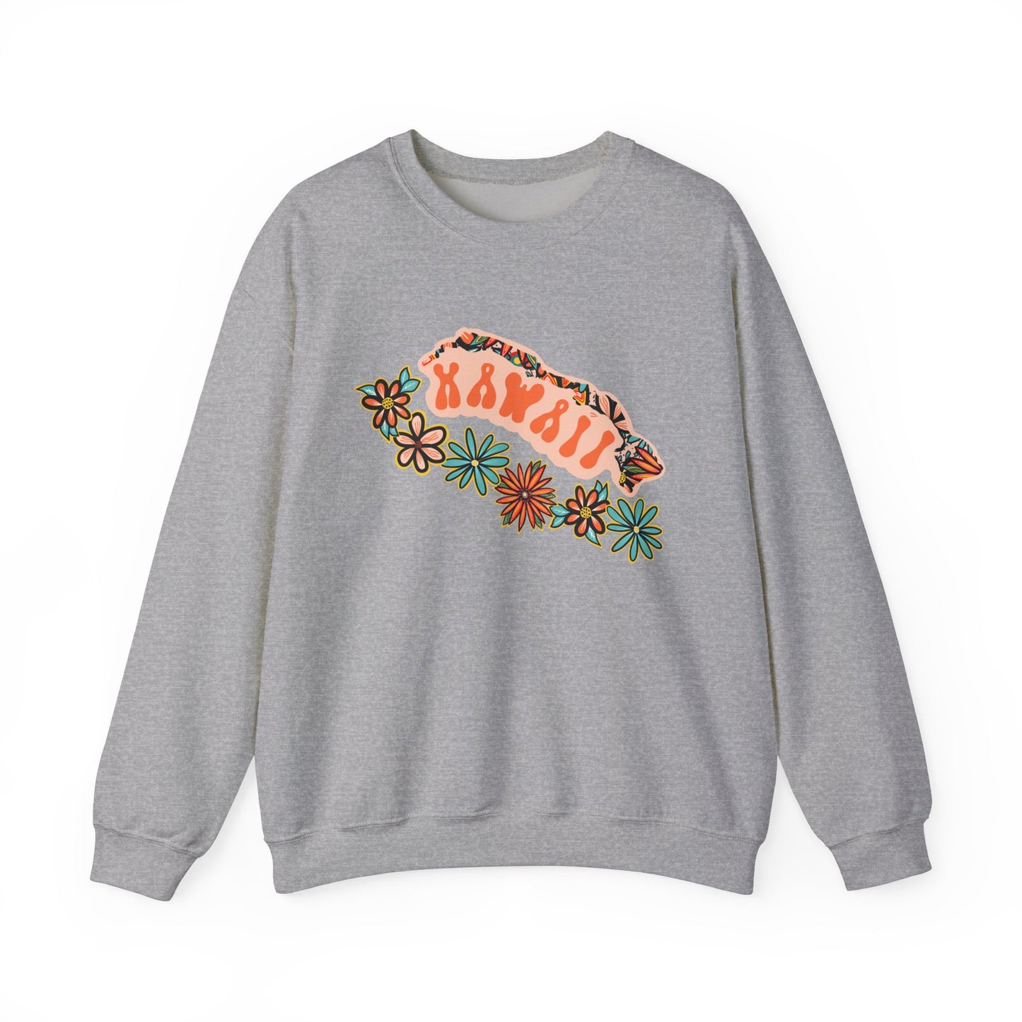 Retro 70s Hawaii State Design — Heavy Blend™ Crewneck Sweatshirt